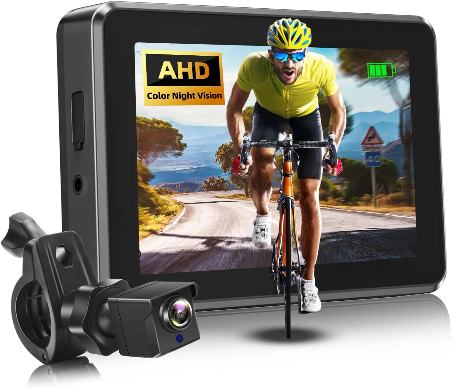 دوربین دید عقب دوچرخه با مانیتور 4.3 اینچی HD، دوربین دوچرخه با دید در شب رنگی و زاویه دید گسترده 110 درجه، مناسب برای دوچرخه های برقی، کوهستانی و جاده