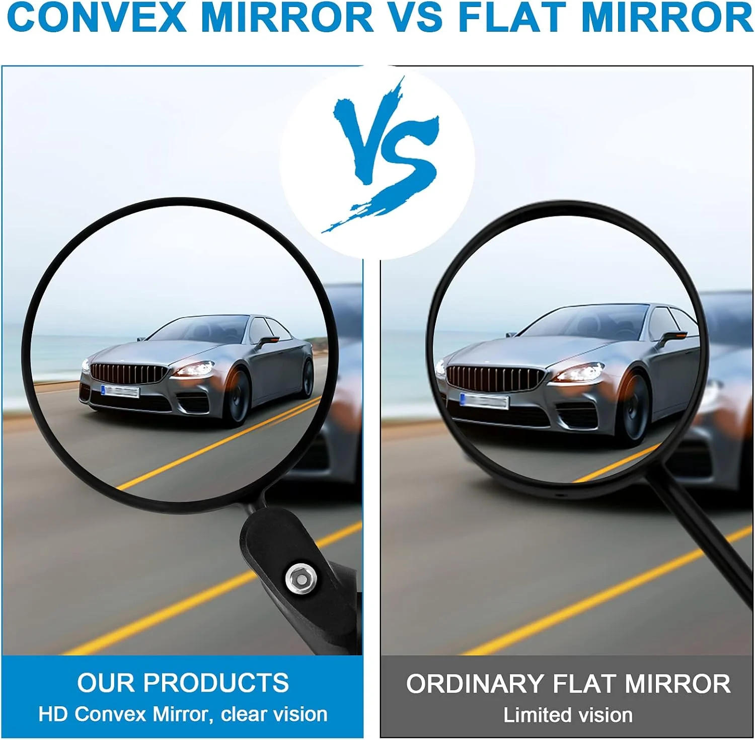 آینه دوچرخه Accmor، آینه های دید عقب دوچرخه برای فرمان، آینه محدب قابل تنظیم 360 درجه چرخان برای دوچرخه های کوهستانی و جاده