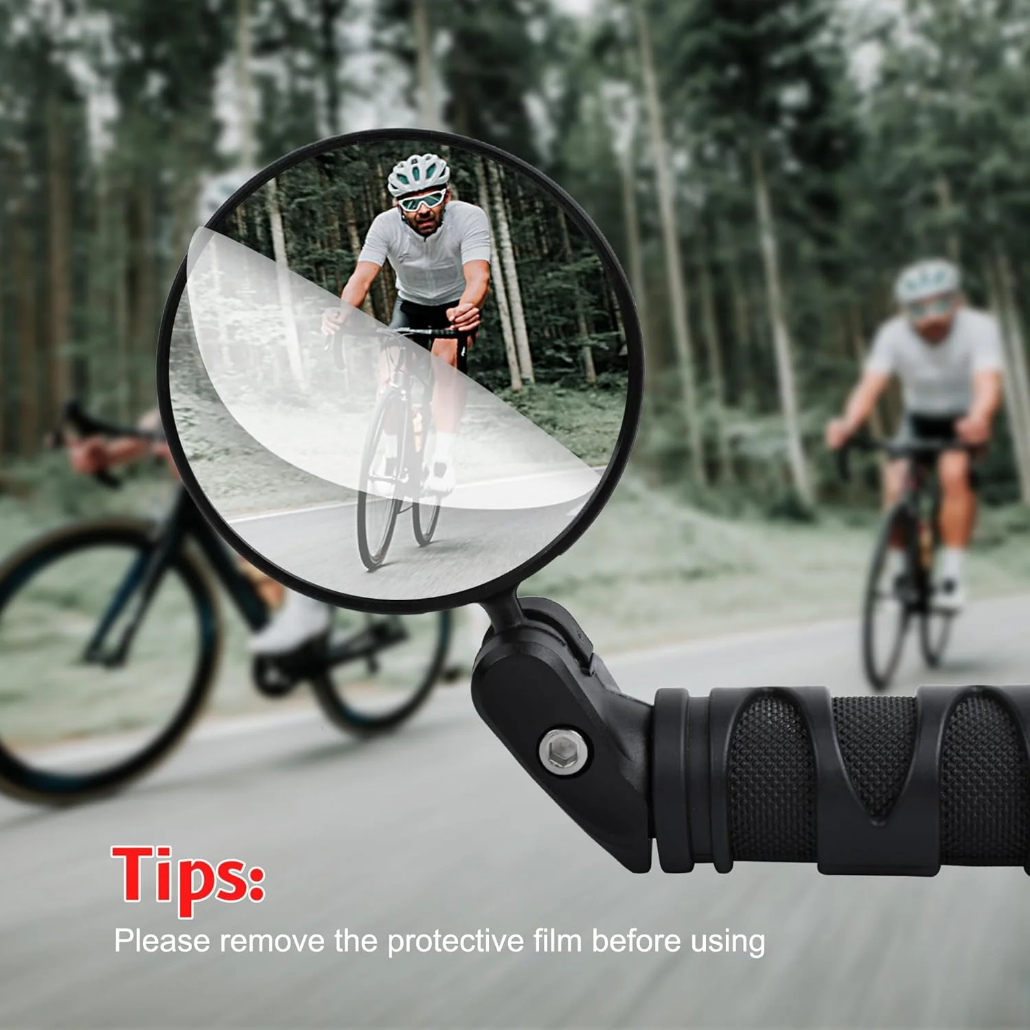 آینه دوچرخه AiQInu، آینه دوچرخه با لنز محدب شیشه ای HD برای فرمان 18-22 میلی متر، آینه دید عقب دوچرخه با قابلیت چرخش 360 درجه برای دوچرخه، دوچرخه کوهستانی، دوچرخه جاده (بسته 2 عددی)