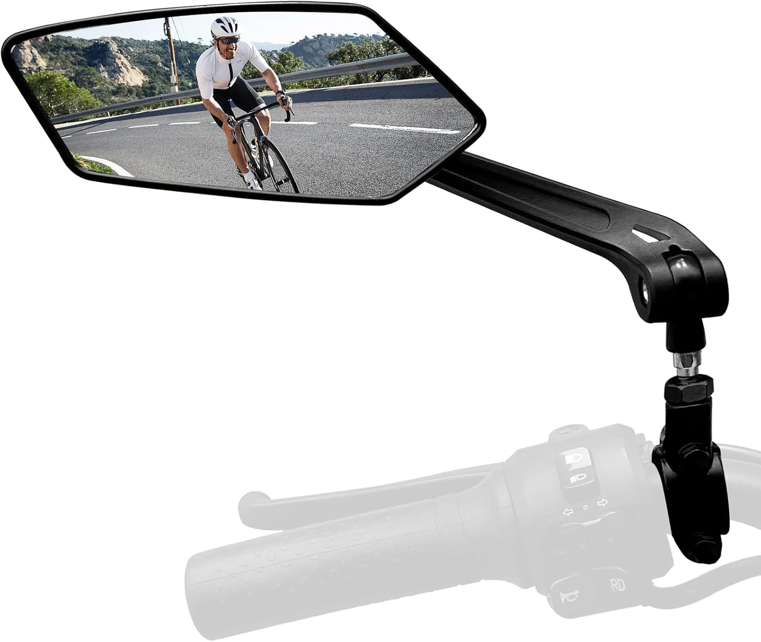 آینه دید عقب دوچرخه سمت چپ HD با قابلیت تنظیم 360 درجه، مقاوم در برابر ضربه، مناسب برای دوچرخه کوهستان، موتور سیکلت، دوچرخه جاده، و دوچرخه برقی