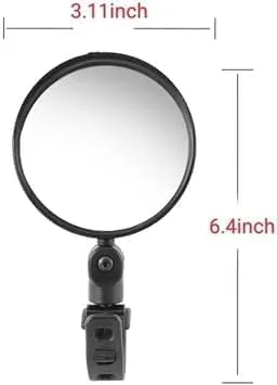 دو عدد آینه دید عقب مشکی قابل تنظیم برای دوچرخه، آینه دید عقب جهانی برای فرمان، آینه ایمنی محدب اکریلیک زاویه باز برای دوچرخه های بزرگسالان/کودکان/جاده/کوهستان، لوازم جانبی دوچرخه سواری