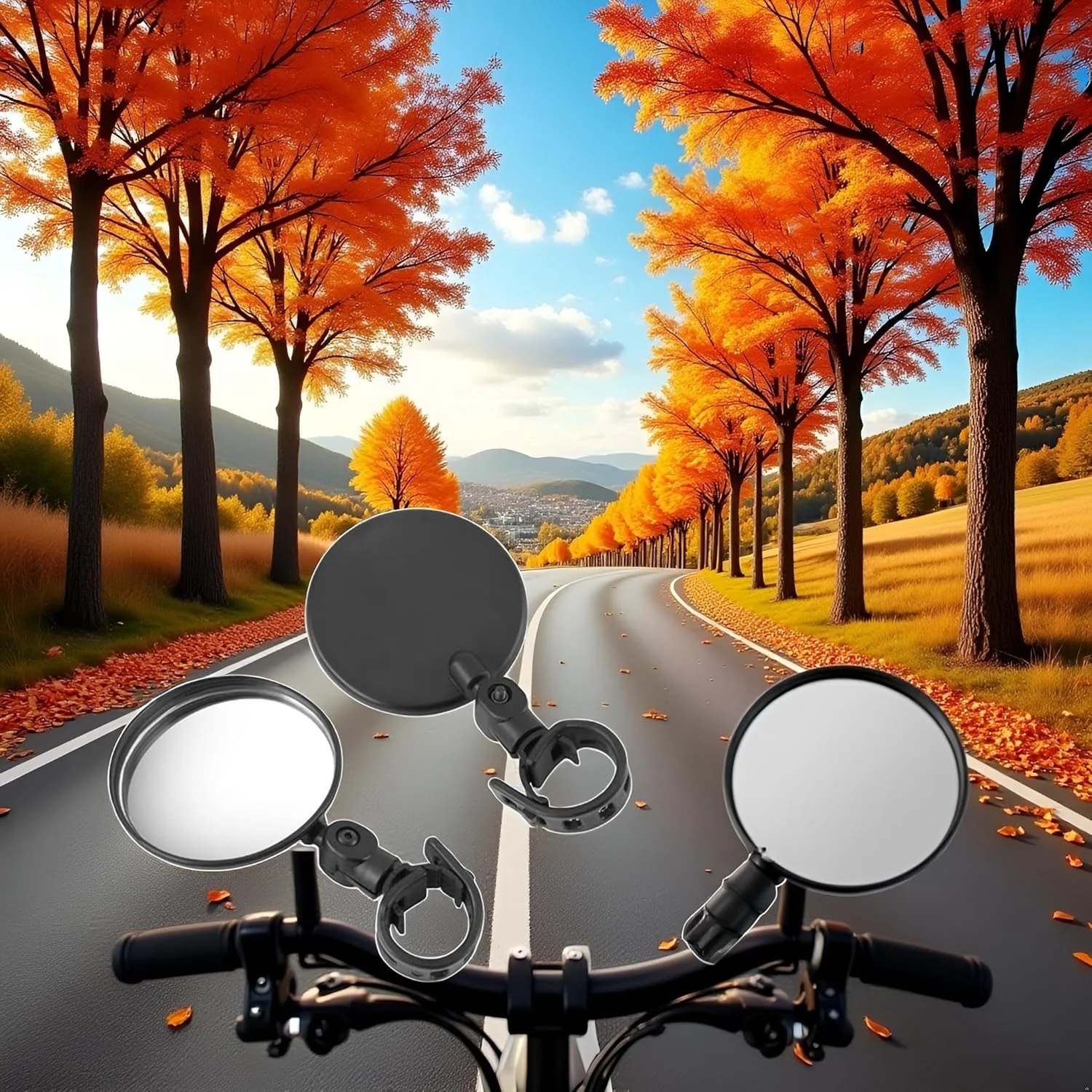 دو عدد آینه دید عقب مشکی قابل تنظیم برای دوچرخه، آینه دید عقب جهانی برای فرمان، آینه ایمنی محدب اکریلیک زاویه باز برای دوچرخه های بزرگسالان/کودکان/جاده/کوهستان، لوازم جانبی دوچرخه سواری