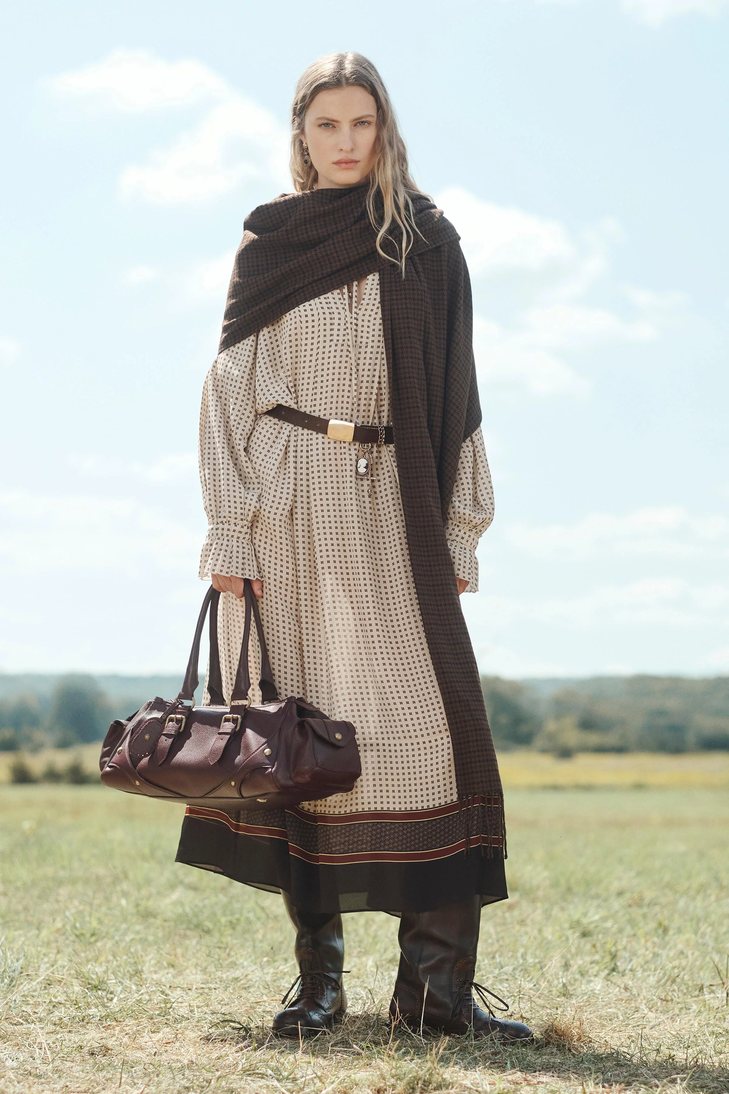 پیراهن بلند طرح دار نسخه محدود