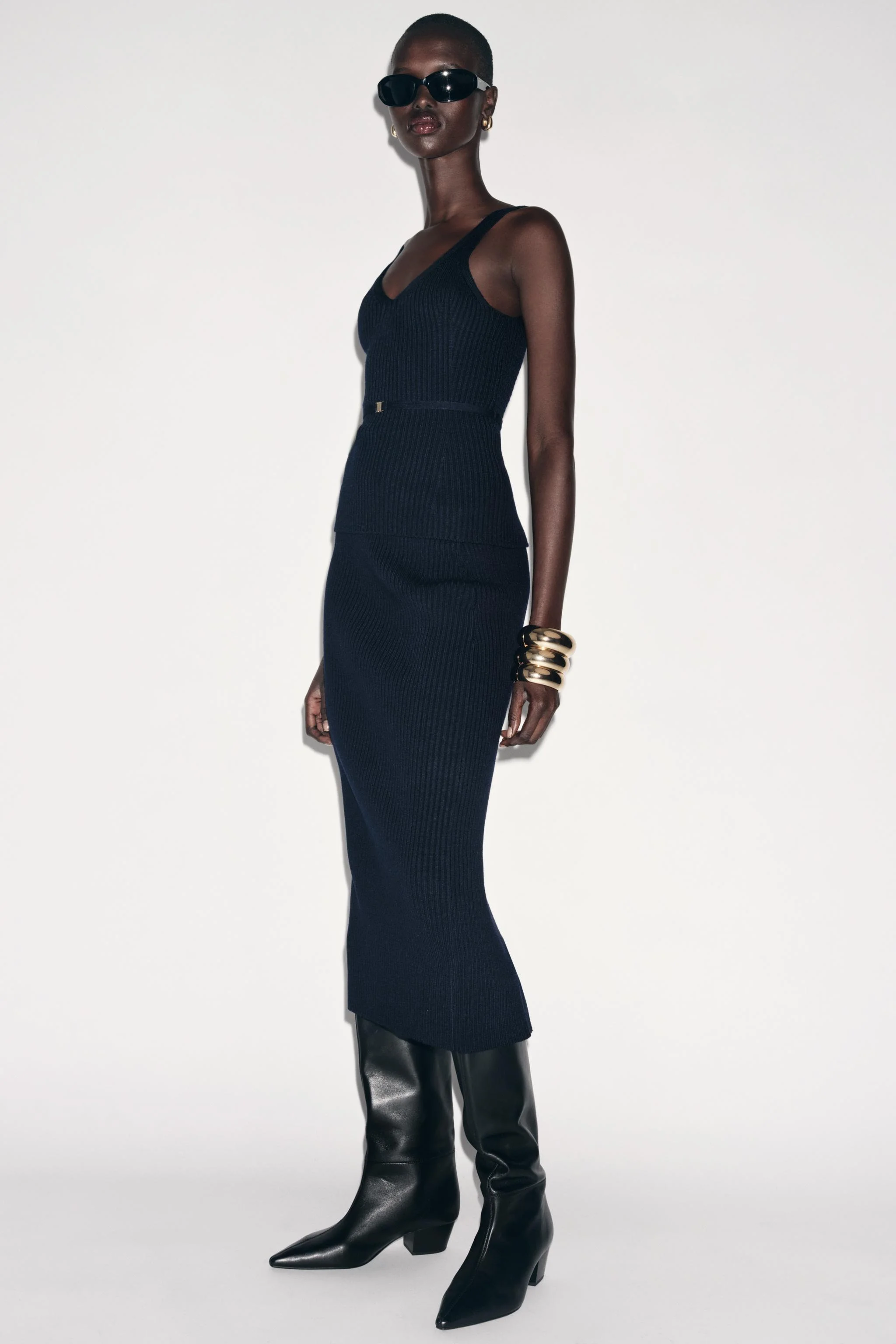 تاپ بافت دنده ای با کمربند