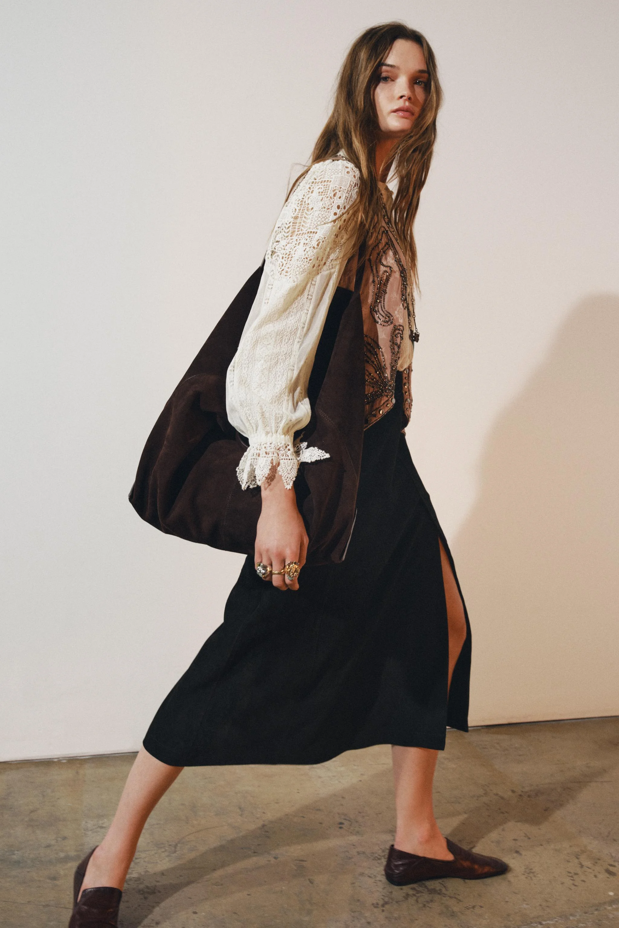 دامن چرم جیر مدل کلوش نسخه محدود ZW COLLECTION