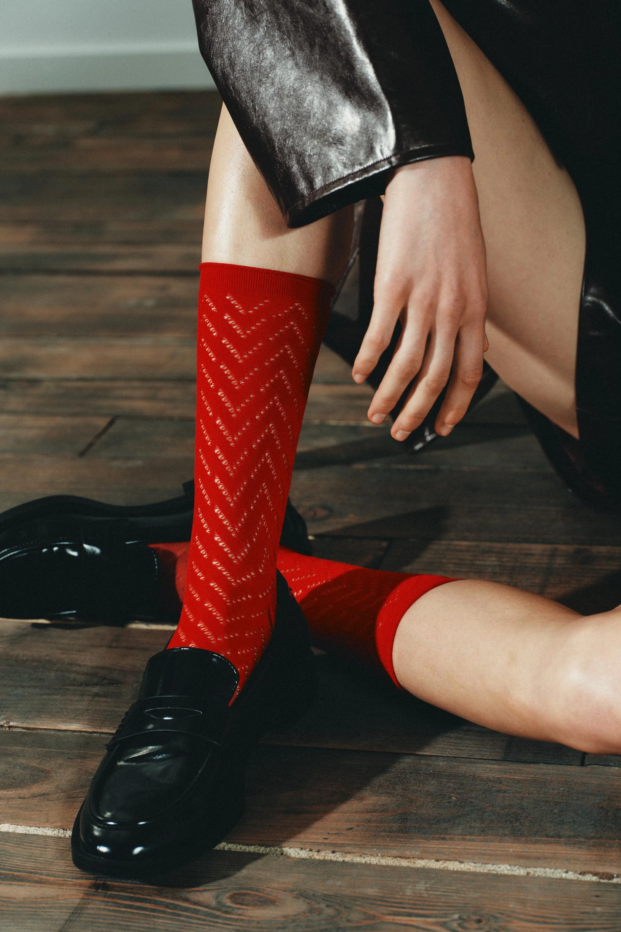 جوراب بافتنی ویسکوز طرح‌دار