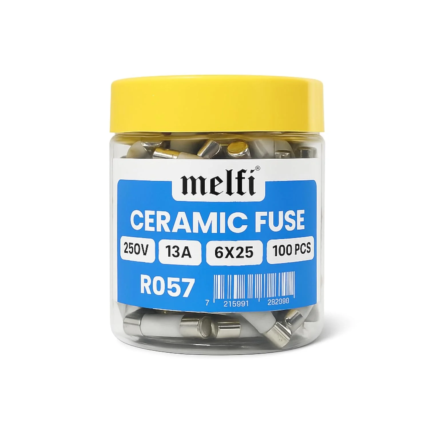 مجموعه 100 عددی فیوز سرامیکی Melfi 13 آمپر 6x25 میلی‌متر، فیوزهای سرامیکی چینی BS1362 Bussmann، فیوز جایگزین برای دوشاخه لوازم خانگی