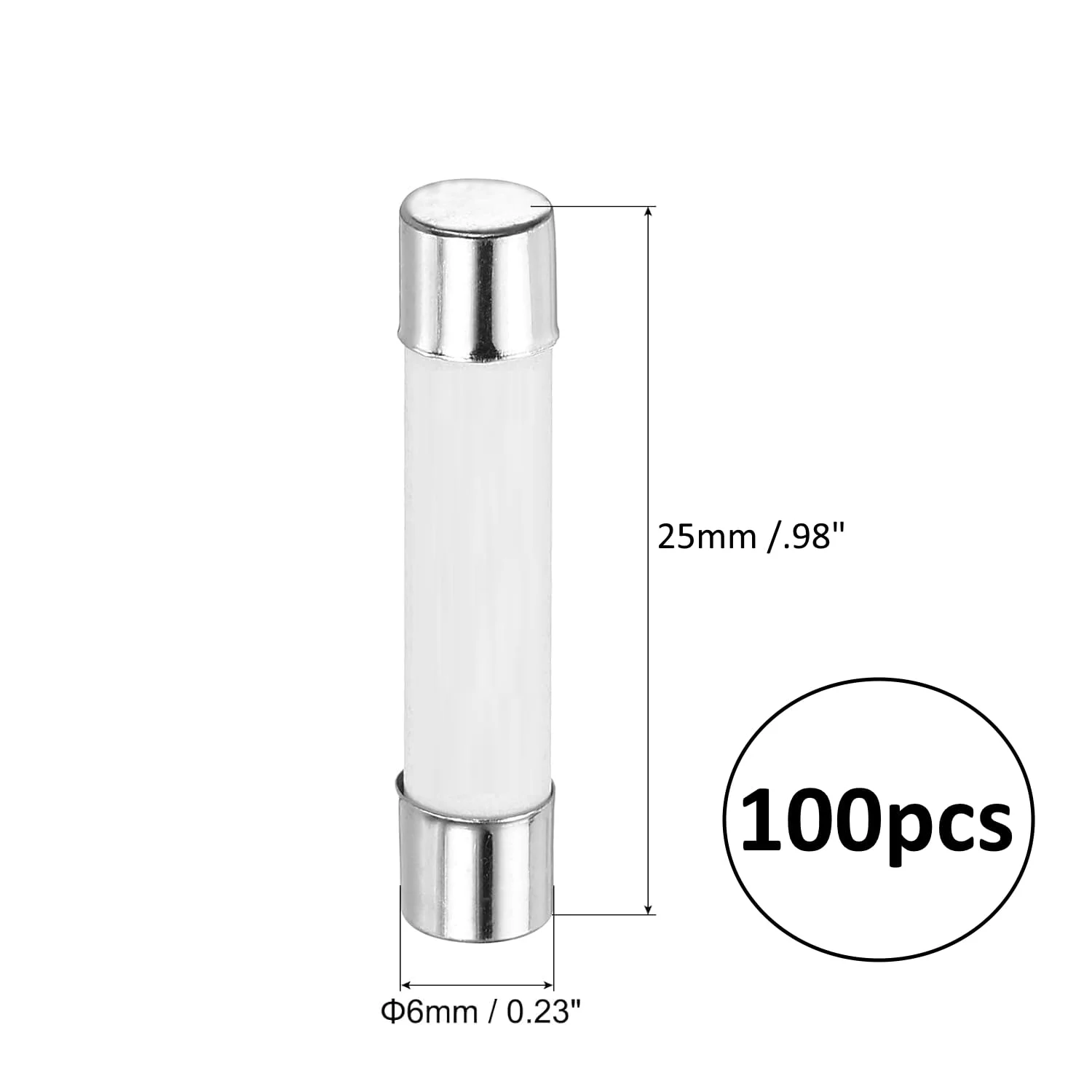 مجموعه 100 عددی فیوز سرامیکی Melfi 13 آمپر 6x25 میلی‌متر، فیوزهای سرامیکی چینی BS1362 Bussmann، فیوز جایگزین برای دوشاخه لوازم خانگی