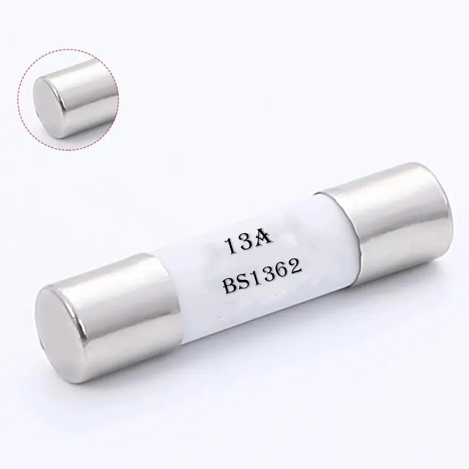 مجموعه 100 عددی فیوز سرامیکی Melfi 13 آمپر 6x25 میلی‌متر، فیوزهای سرامیکی چینی BS1362 Bussmann، فیوز جایگزین برای دوشاخه لوازم خانگی