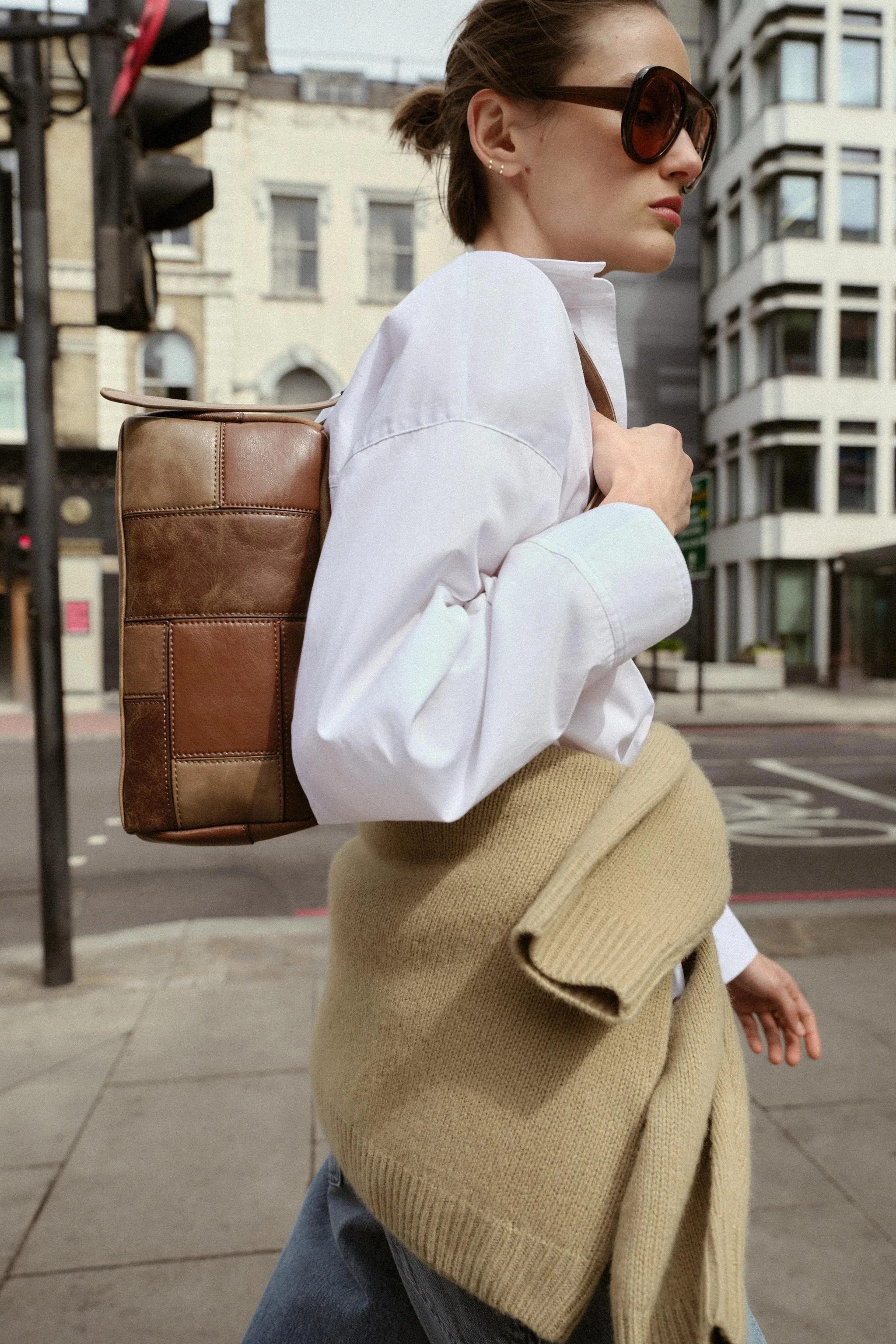 کیف دوشی طرح تکه دوزی