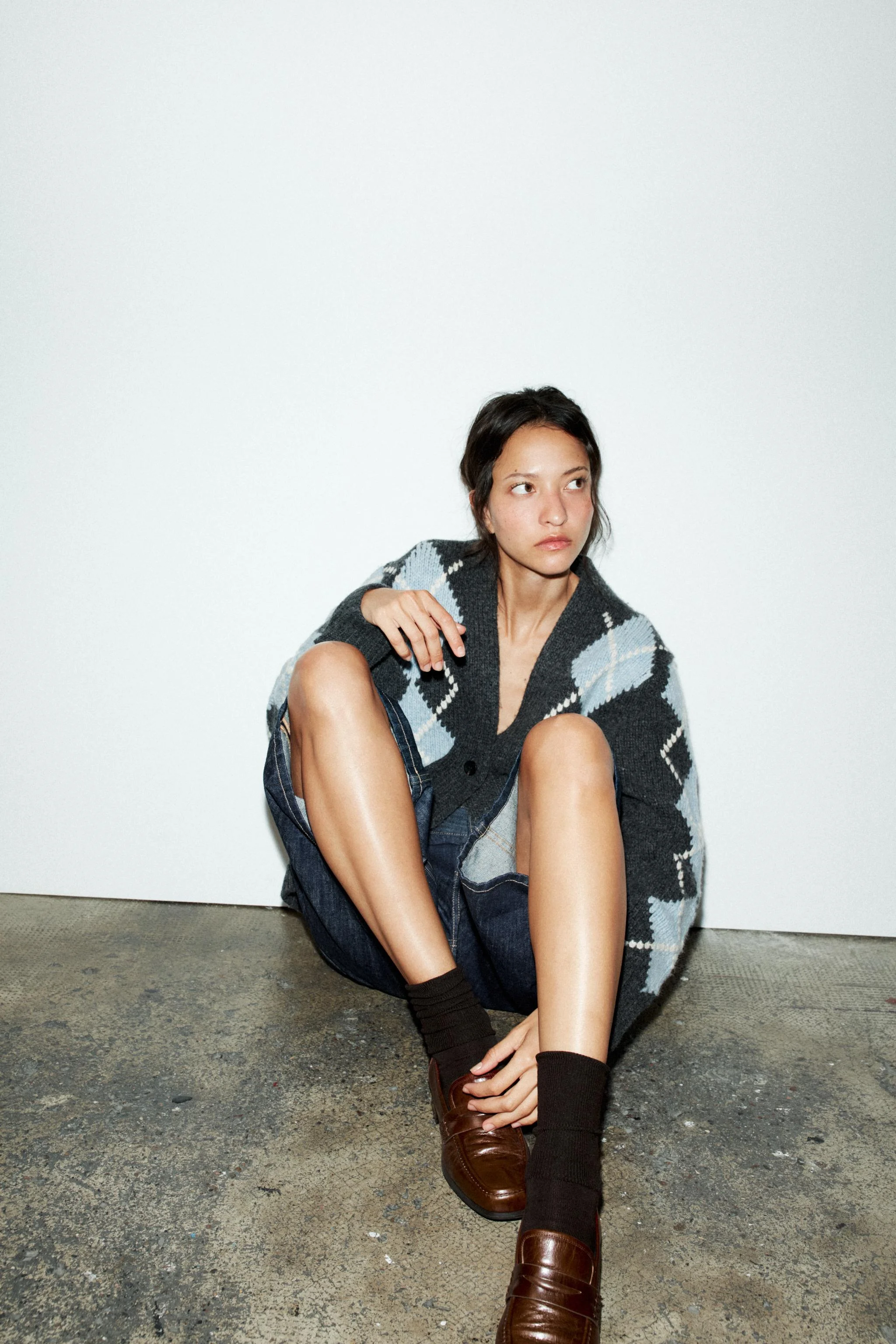 جوراب ساق بلند بافتنی کبریتی