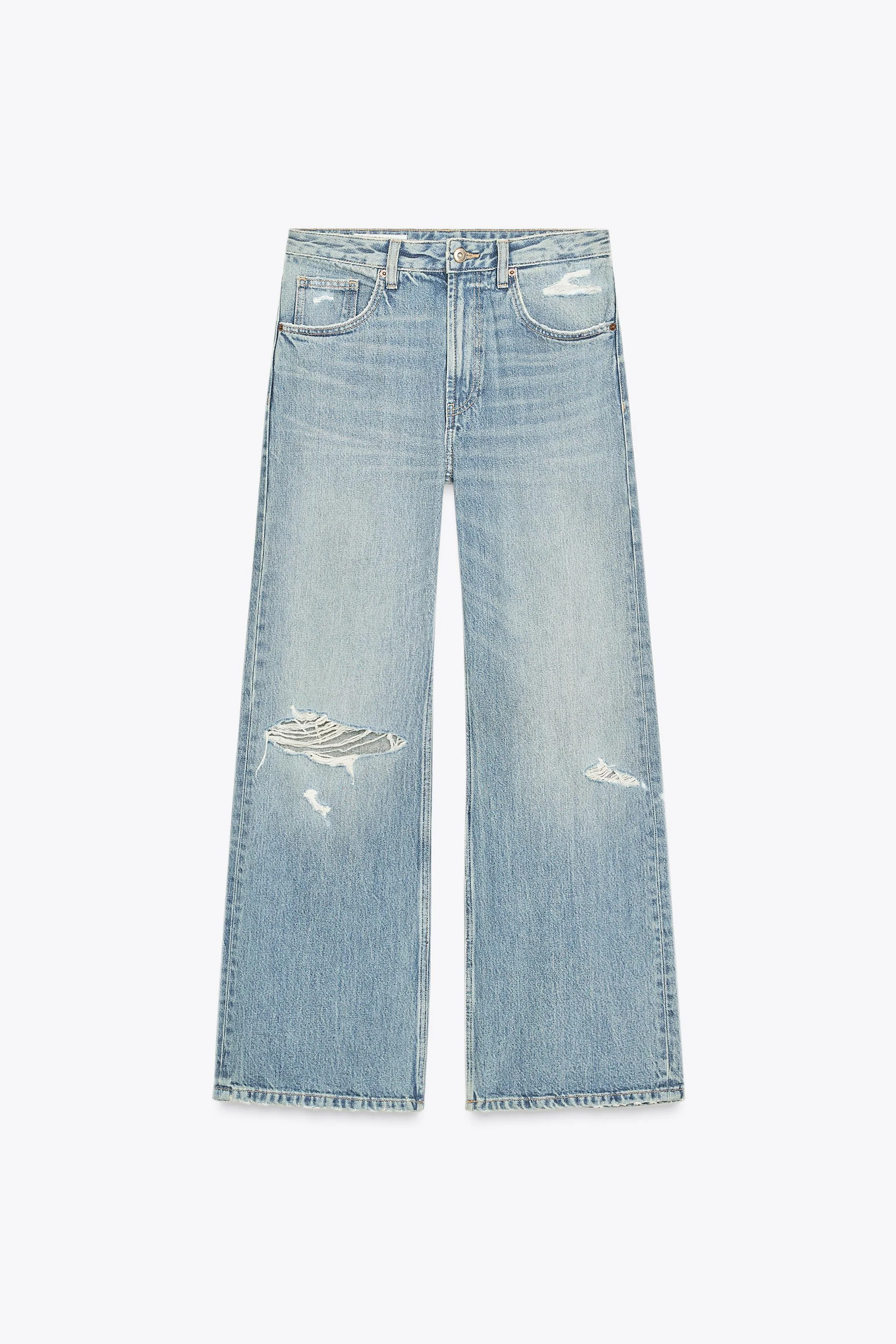 شلوار جین مدل Boyfriend با فاق متوسط و طرح پاره شلوار جین مدل Boyfriend با فاق متوسط و طرح پاره