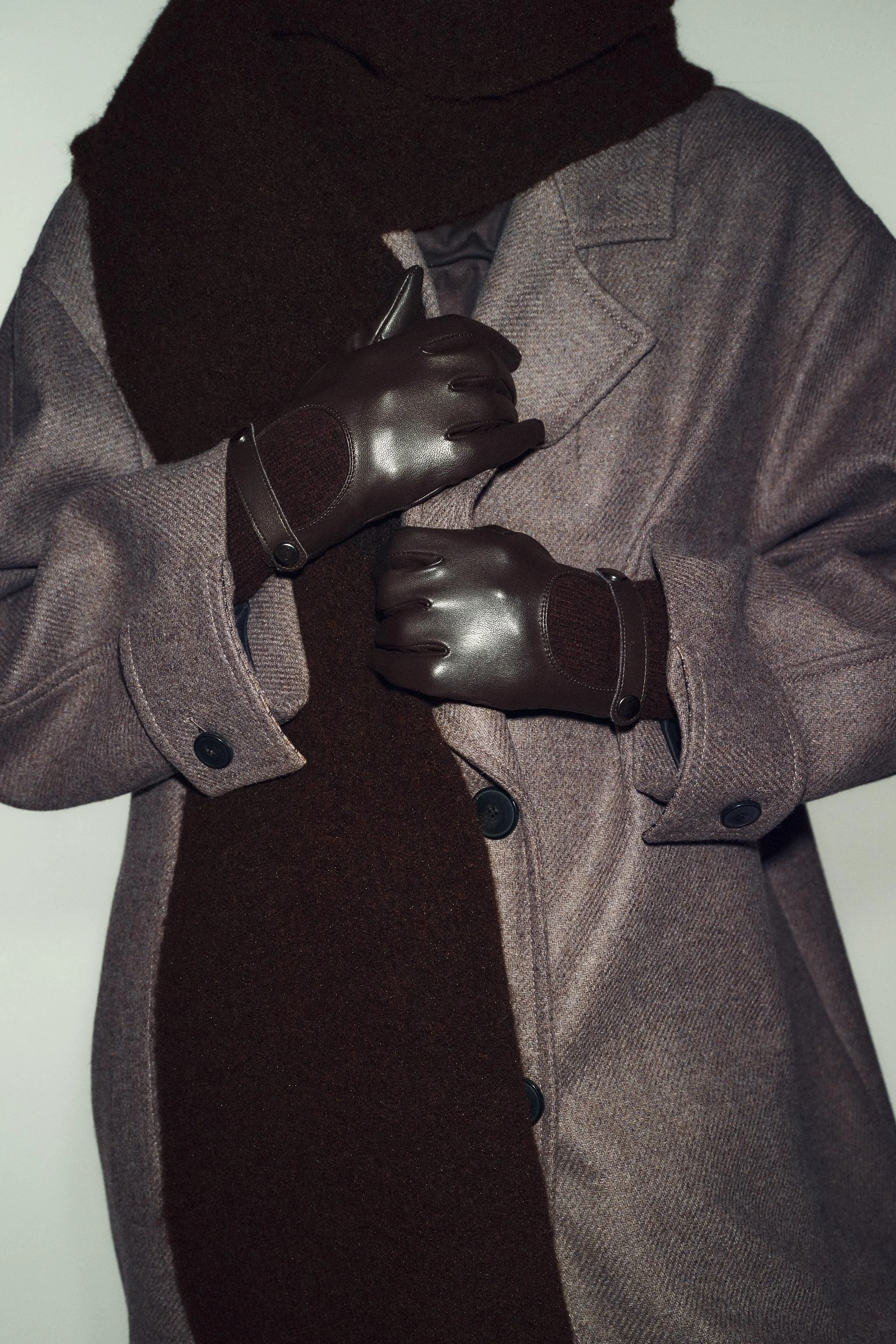 دستکش های کوتاه چرم مصنوعی و ترکیب پشمی دستکش های کوتاه چرم مصنوعی و ترکیب پشمی