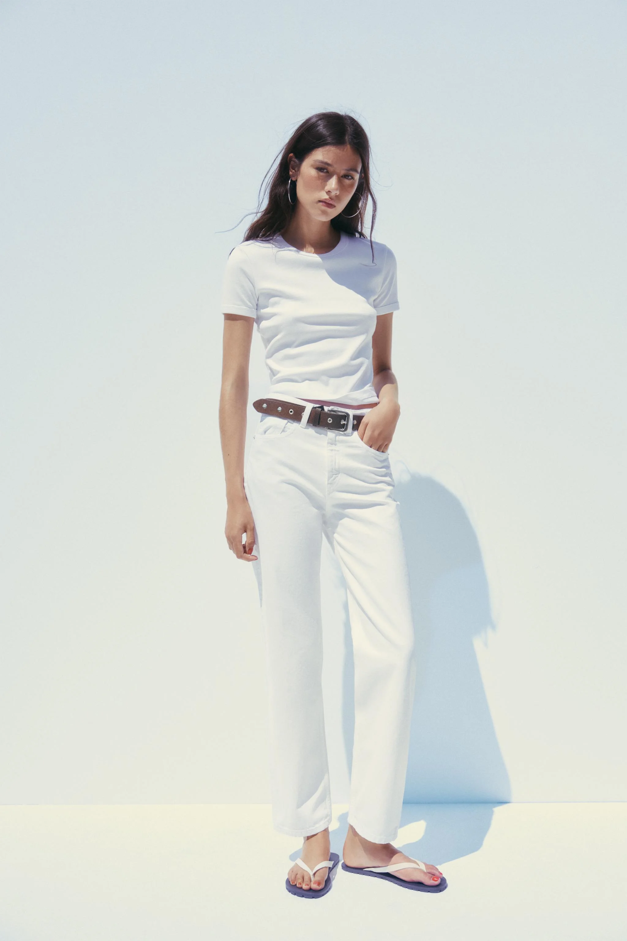 شلوار جین مام فیت کمر بلند