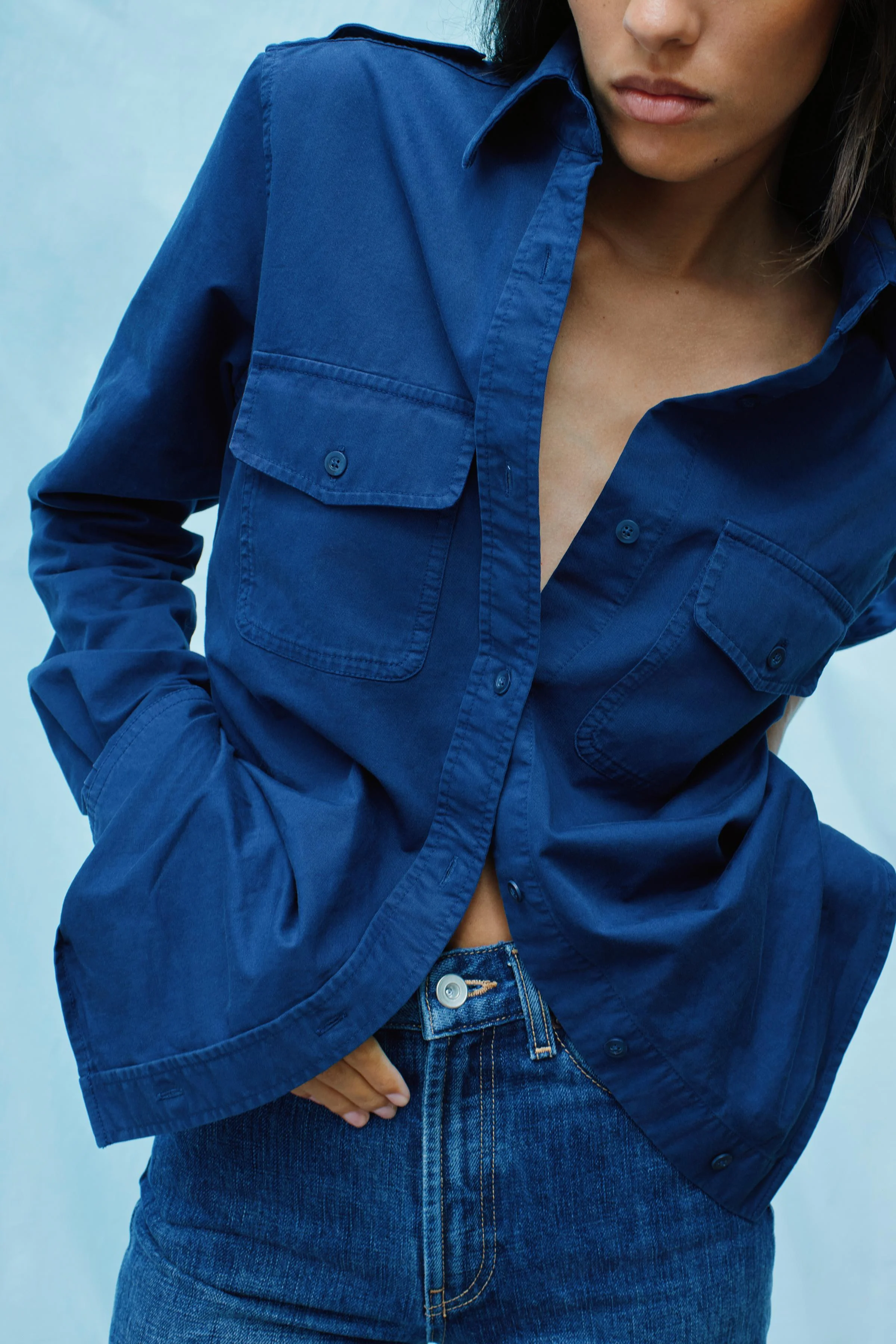 شلوار جین راسته فاق بلند