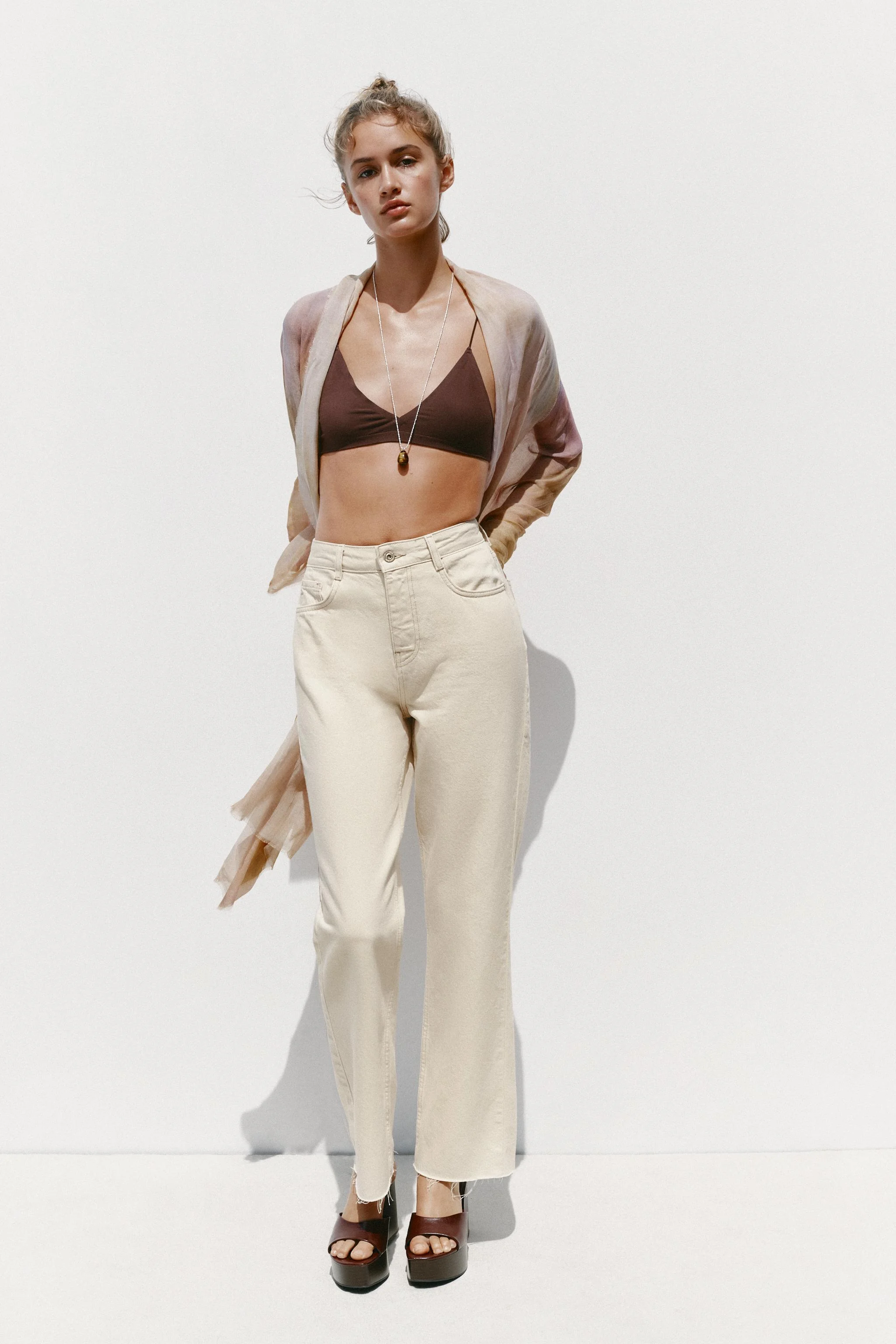 شلوار جین راسته دم پا مدل Z.02 کمر بلند