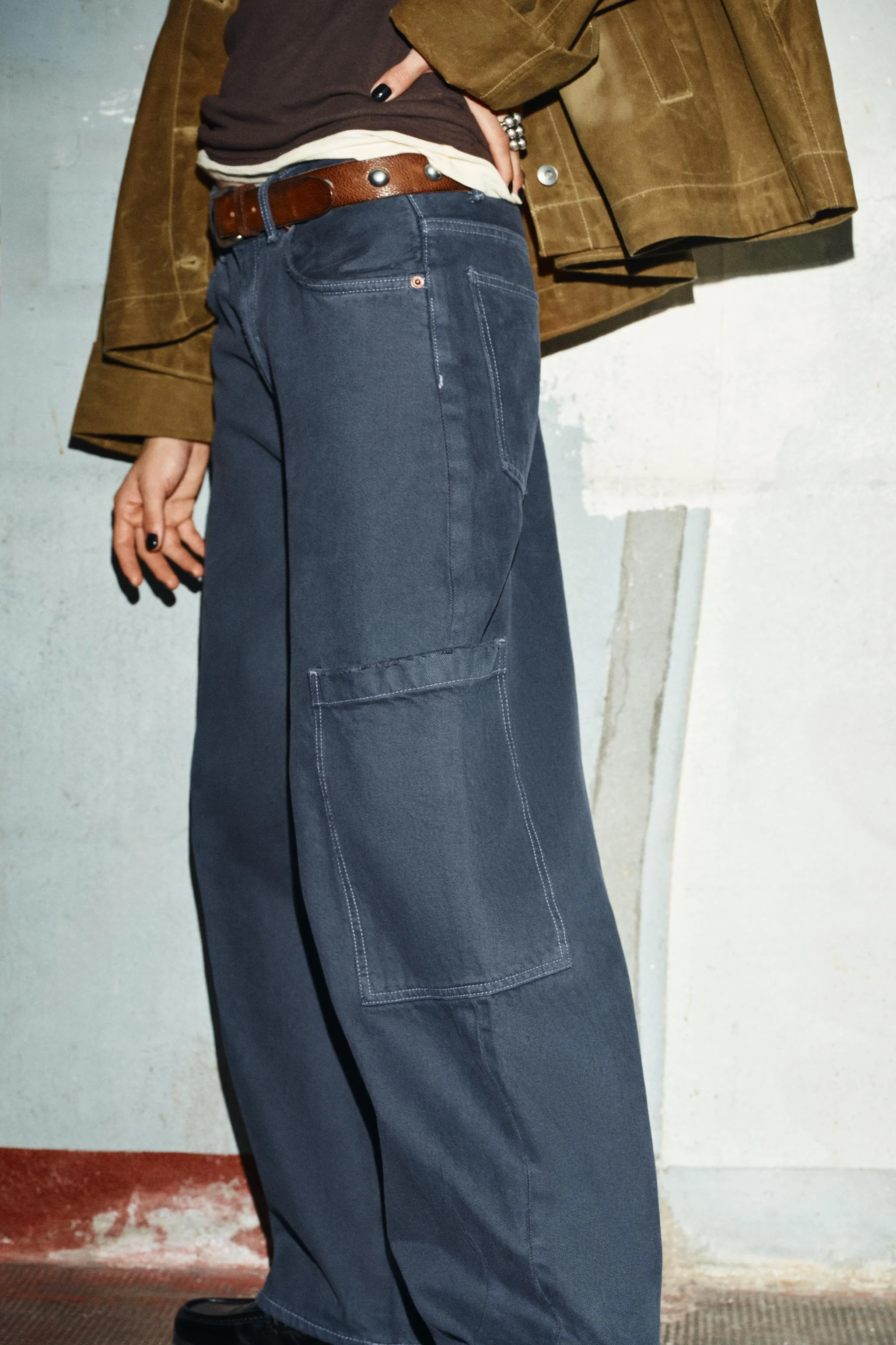 شلوار جین بگ بالونی TRF با جیب