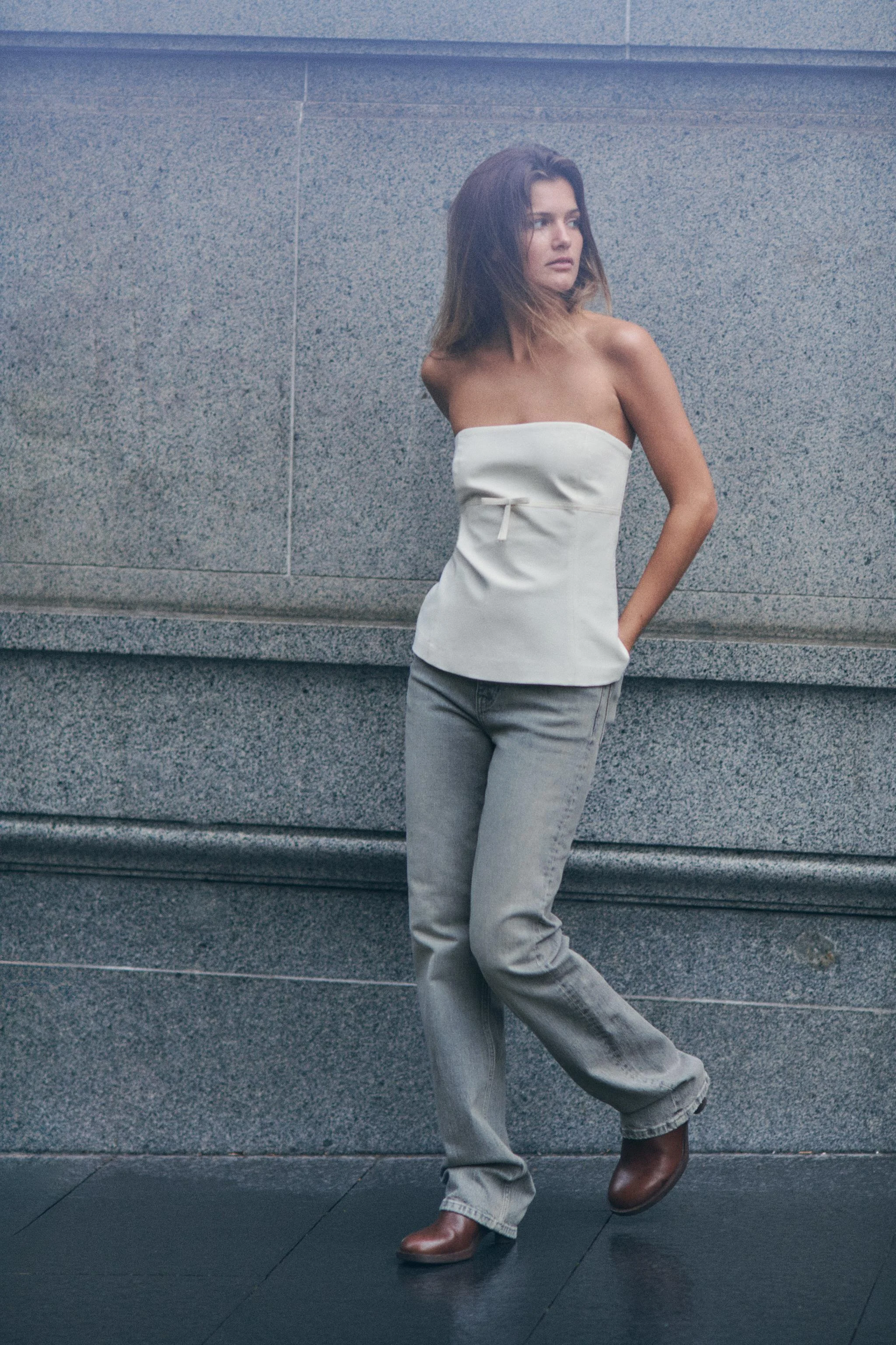 شلوار جین راسته کمر بلند