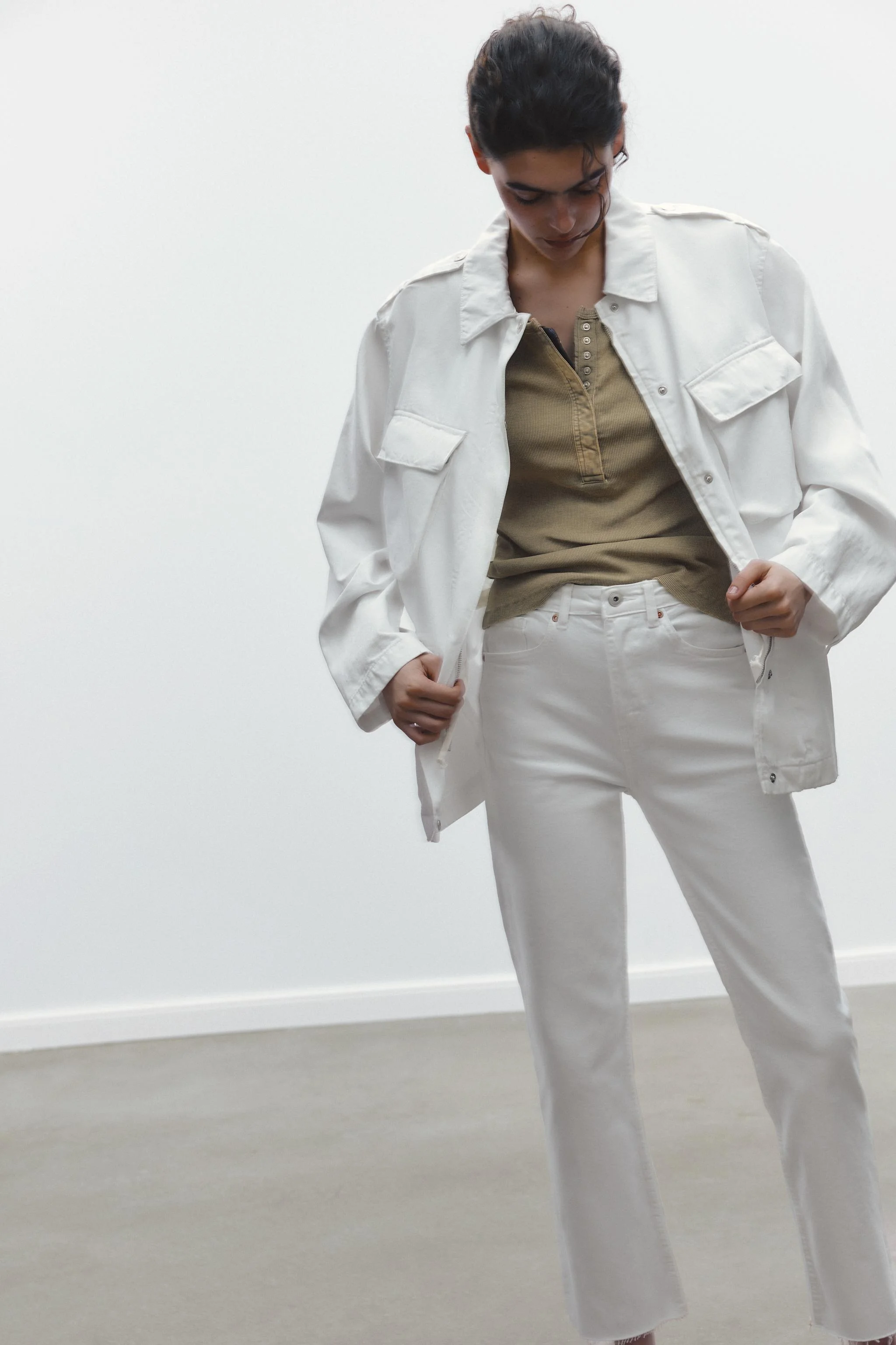 شلوار جین دمپا گشاد کوتاه کمر بلند