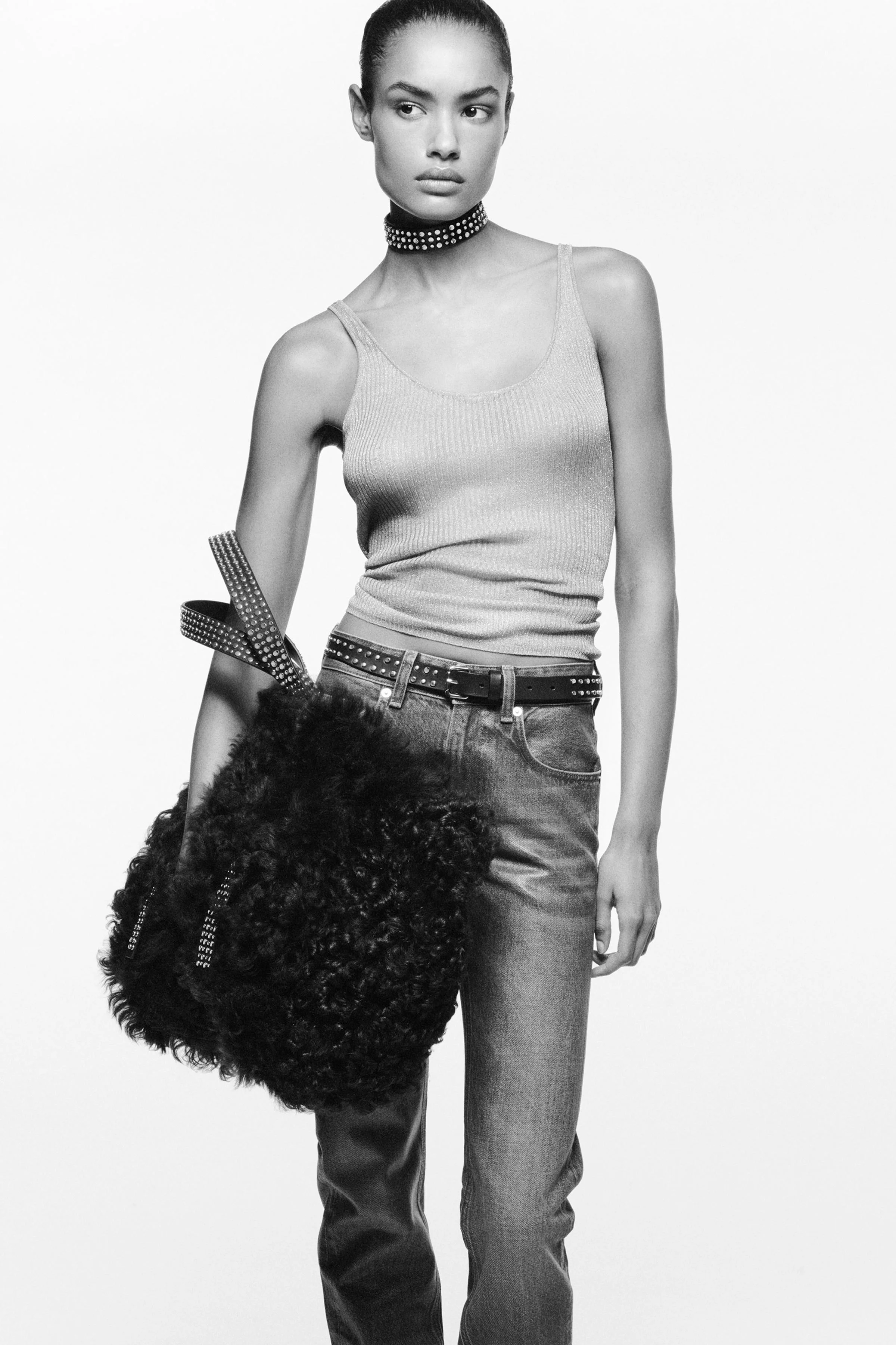 شلوار جین فیت باریک و کمر کوتاه وکس‌خورده لودویک دی سن سرنین x زارا