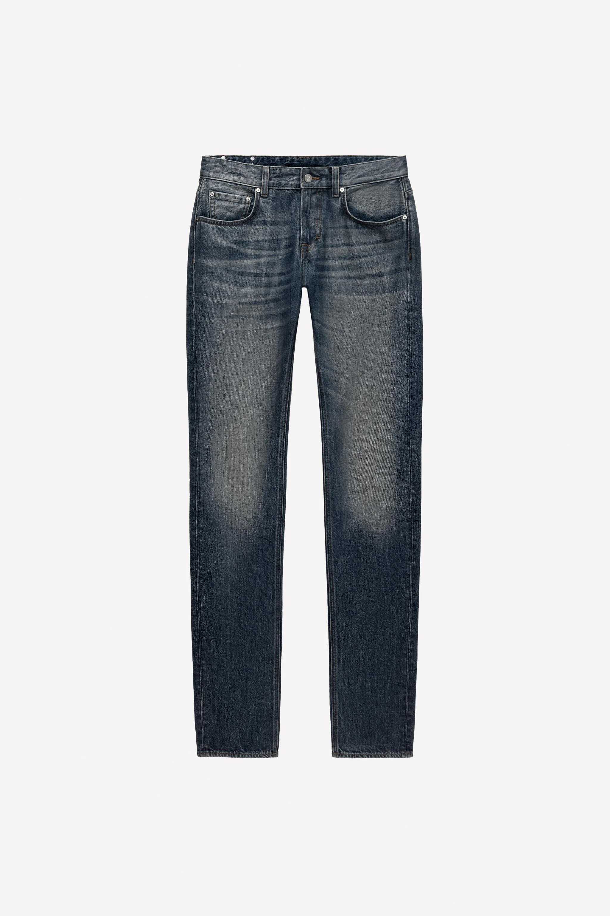 شلوار جین فیت باریک و کمر کوتاه وکس‌خورده لودویک دی سن سرنین x زارا