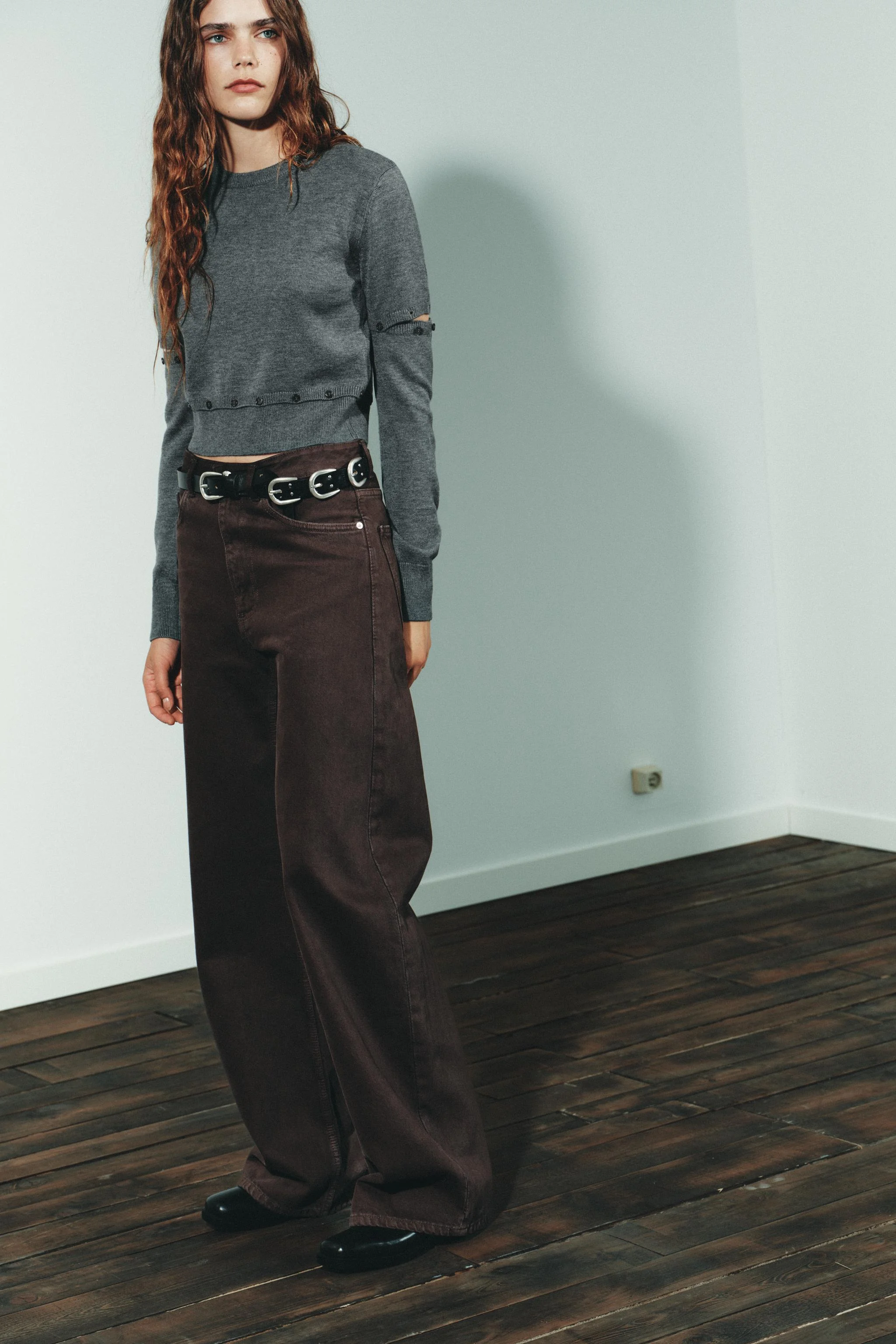 شلوار جین پاچه گشاد کمر بلند