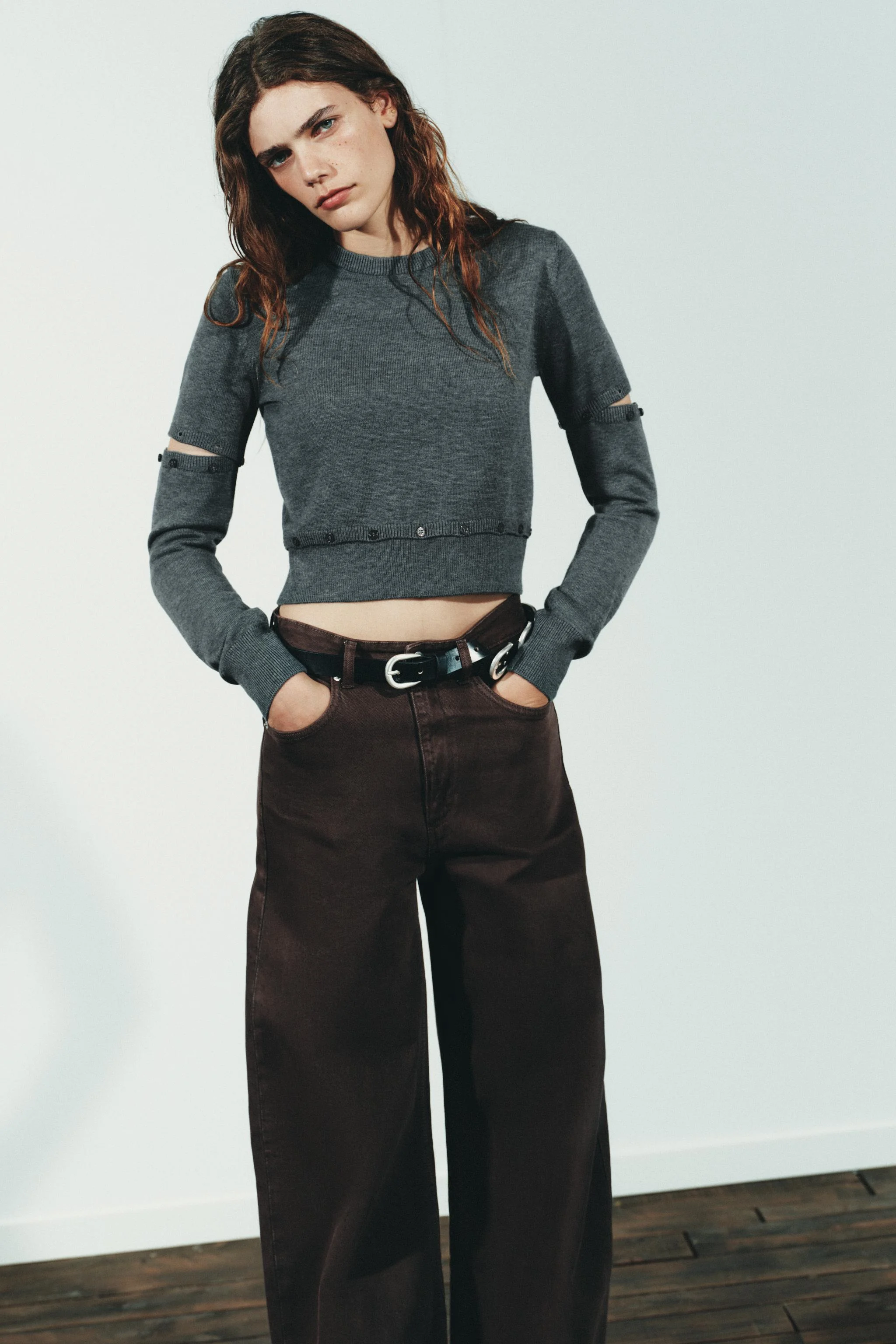 شلوار جین پاچه گشاد کمر بلند