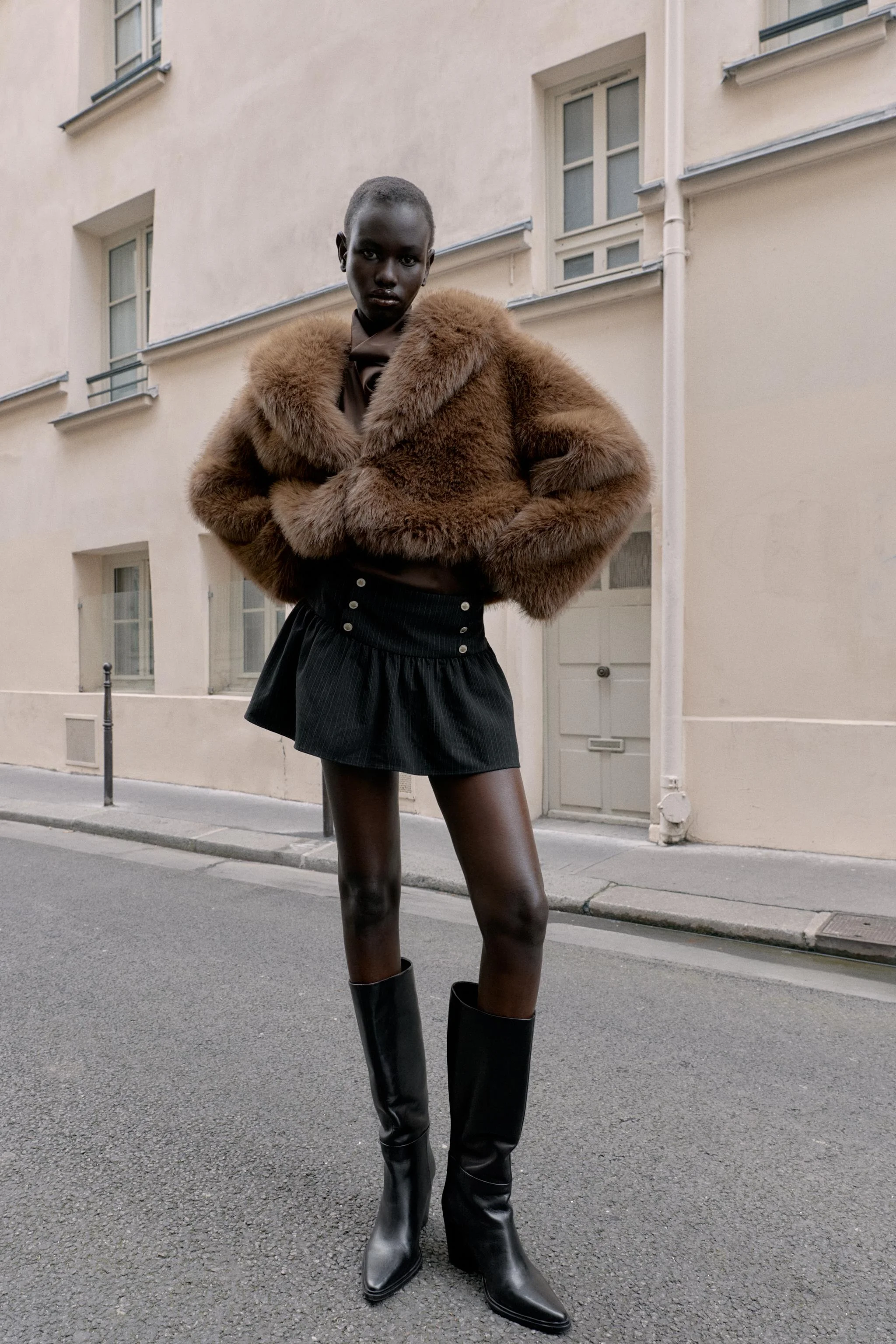 دامن شلواری کوتاه با دکمه