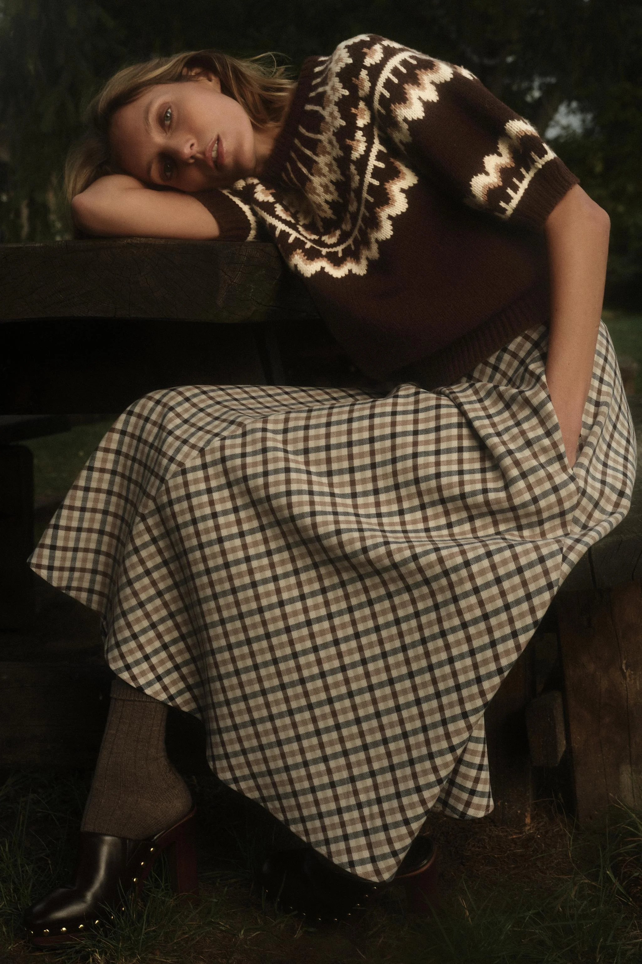 پلیور بافت ژاکارد آستین کوتاه