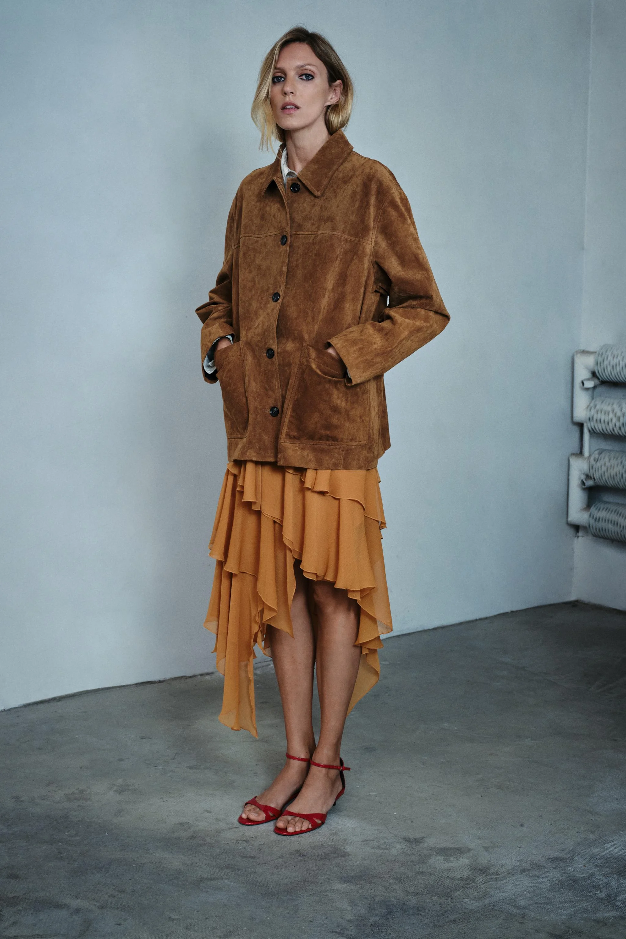 دامن میدی چین‌دار نامتقارن ZW COLLECTION