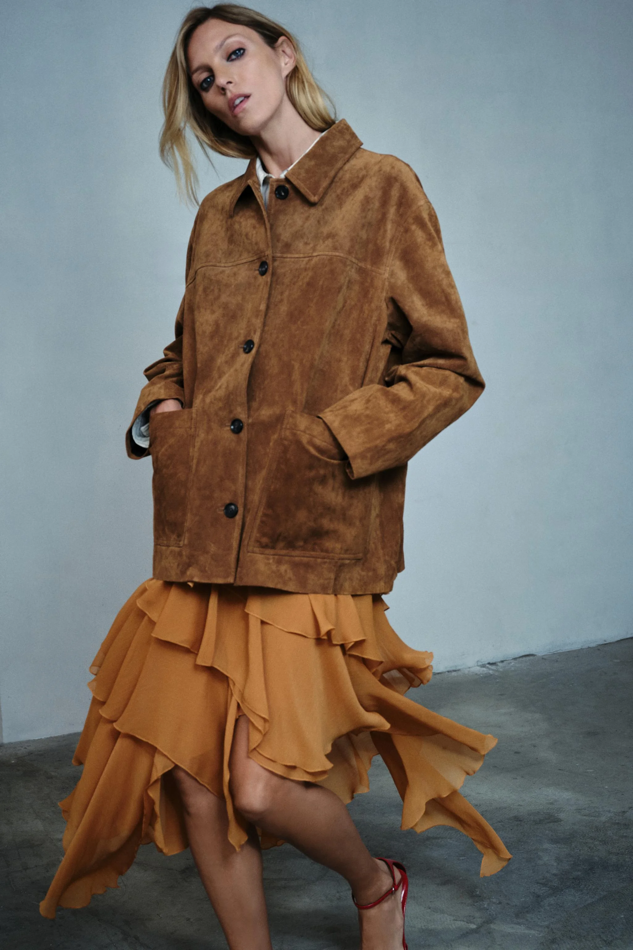 دامن میدی چیندار نامتقارن ZW COLLECTION دامن میدی چیندار نامتقارن ZW COLLECTION