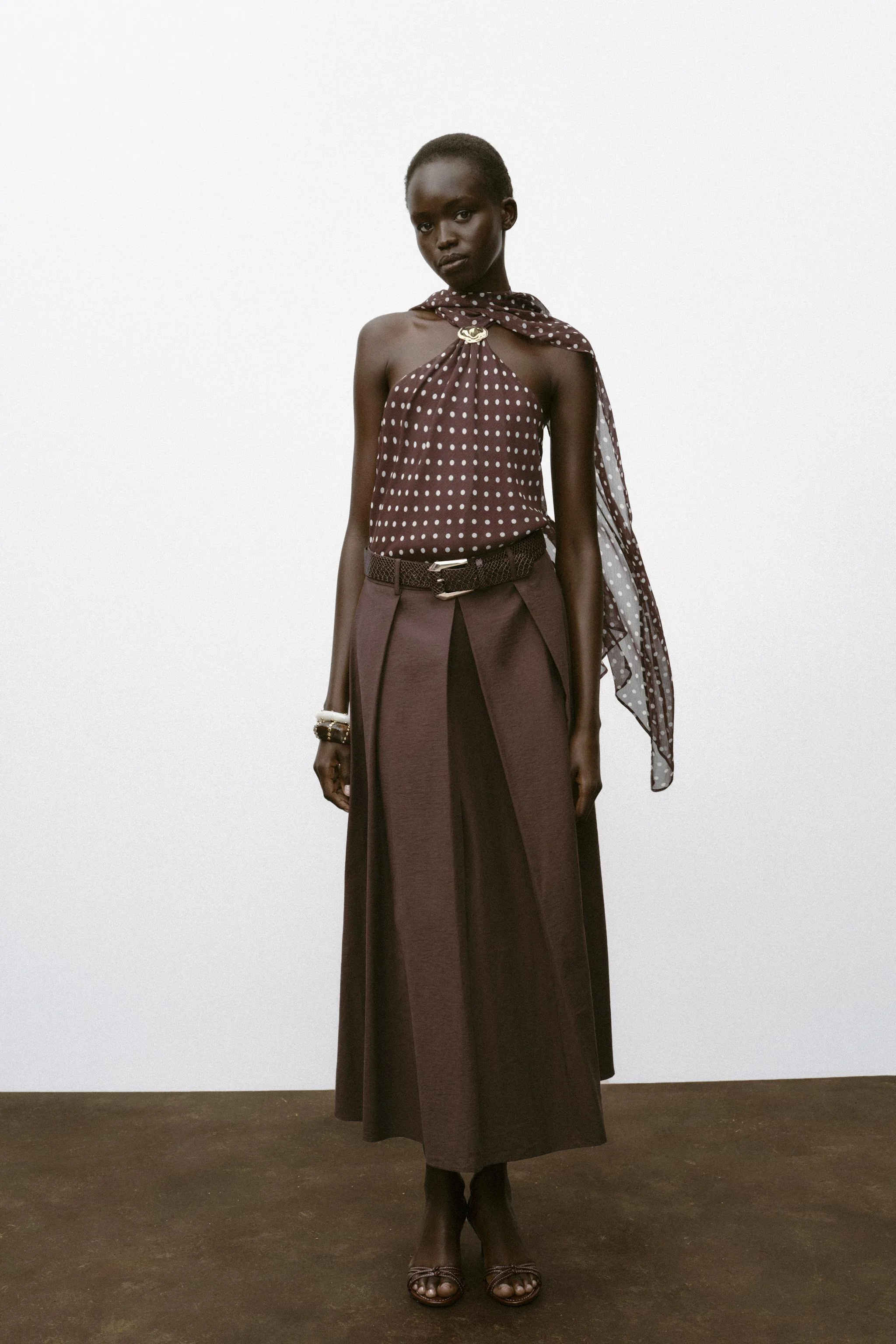 دامن میدی فون کمربند دار دامن میدی فون کمربند دار