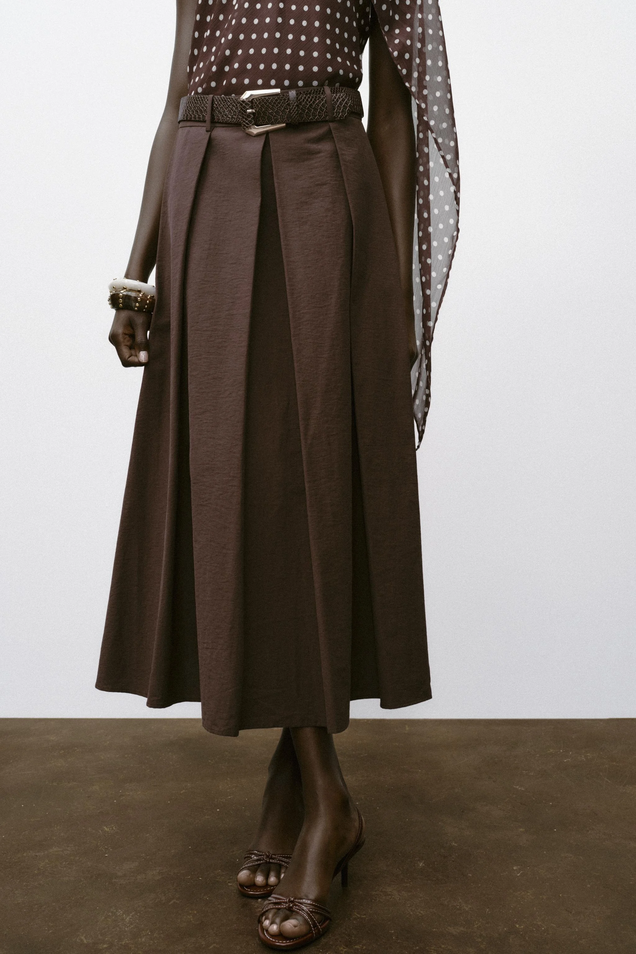 دامن میدی فون کمربند دار دامن میدی فون کمربند دار