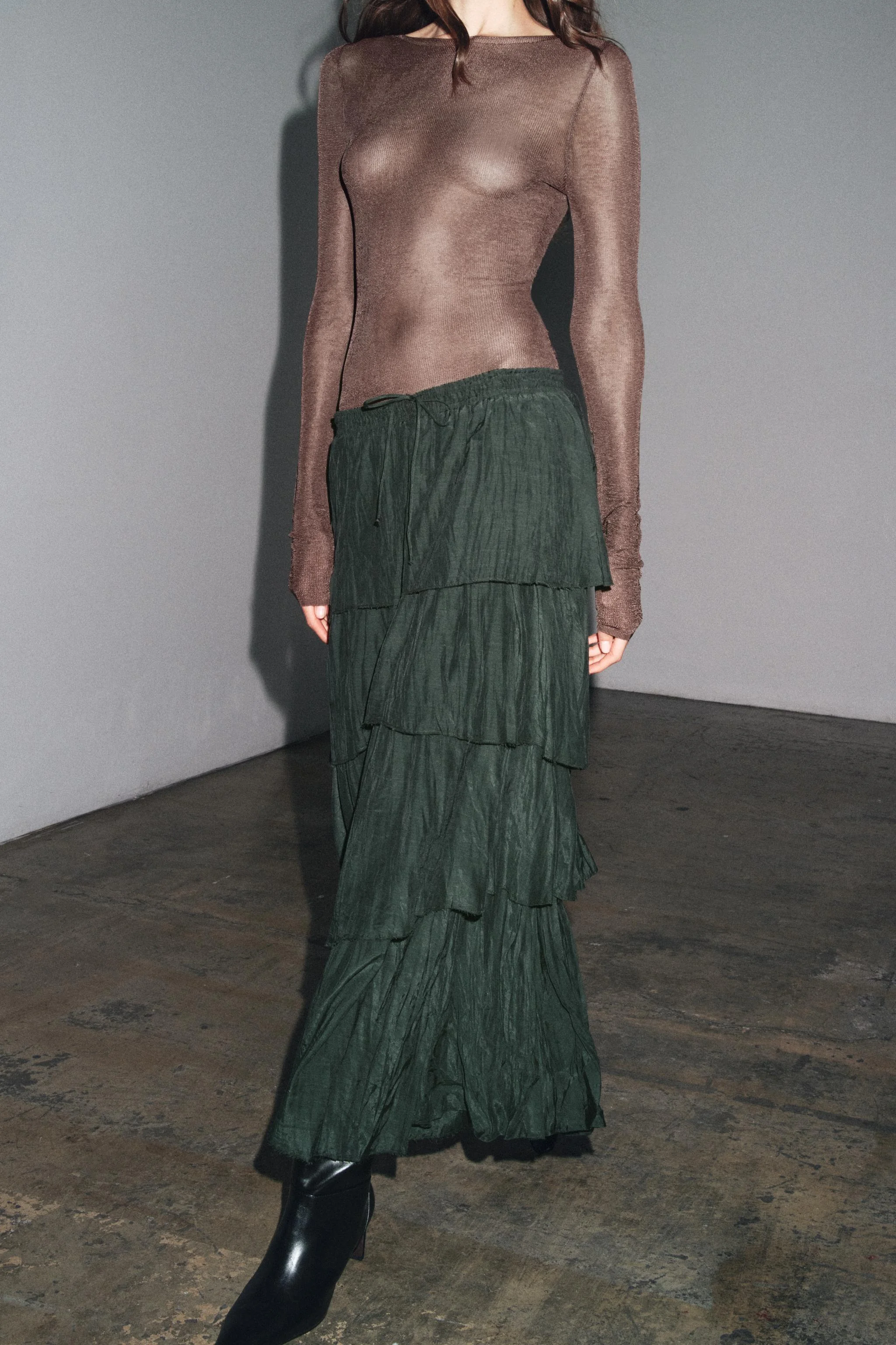 دامن میدی چین‌دار ZW COLLECTION