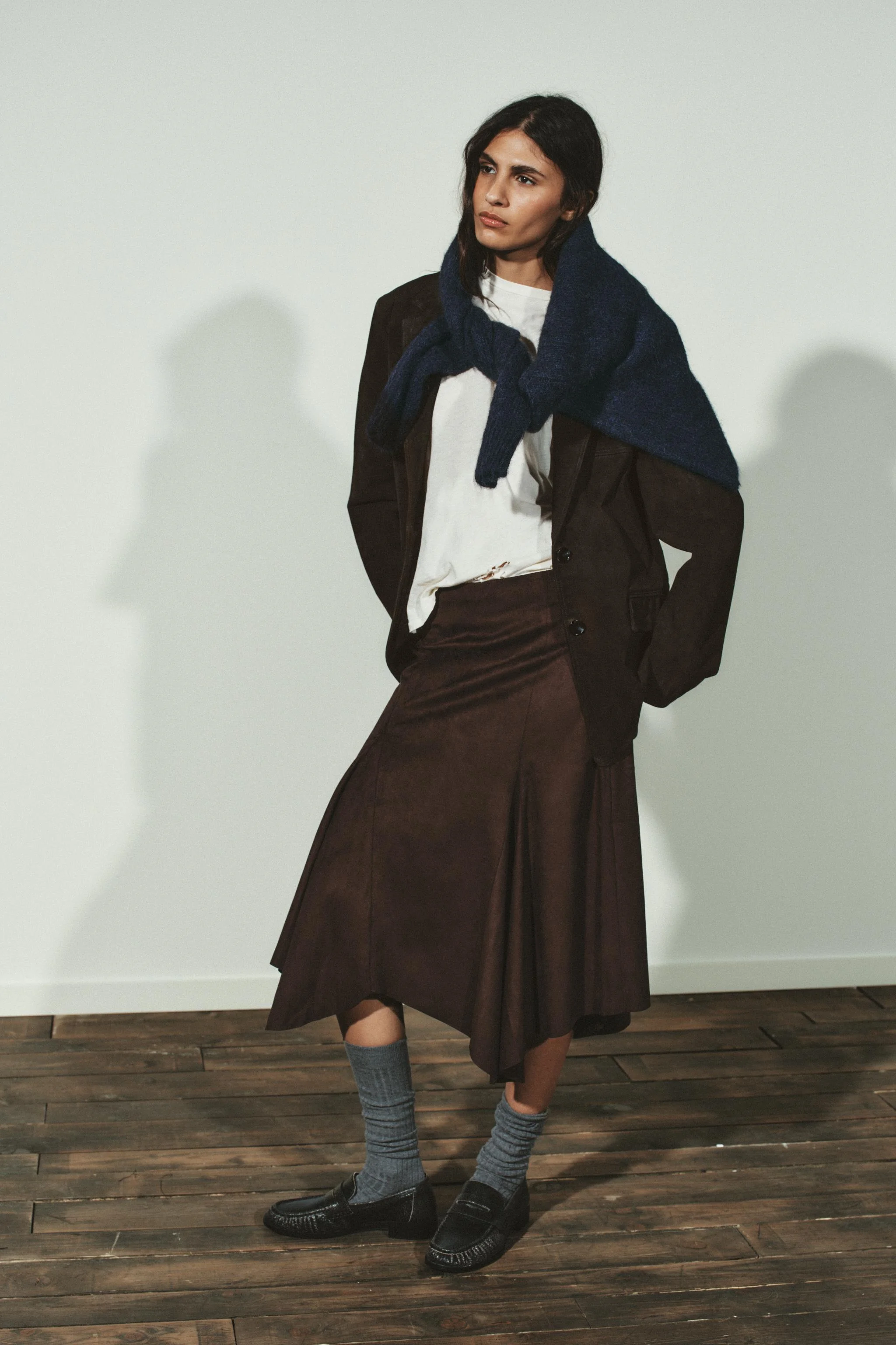 دامن میدی با افکت جیر نامتقارن