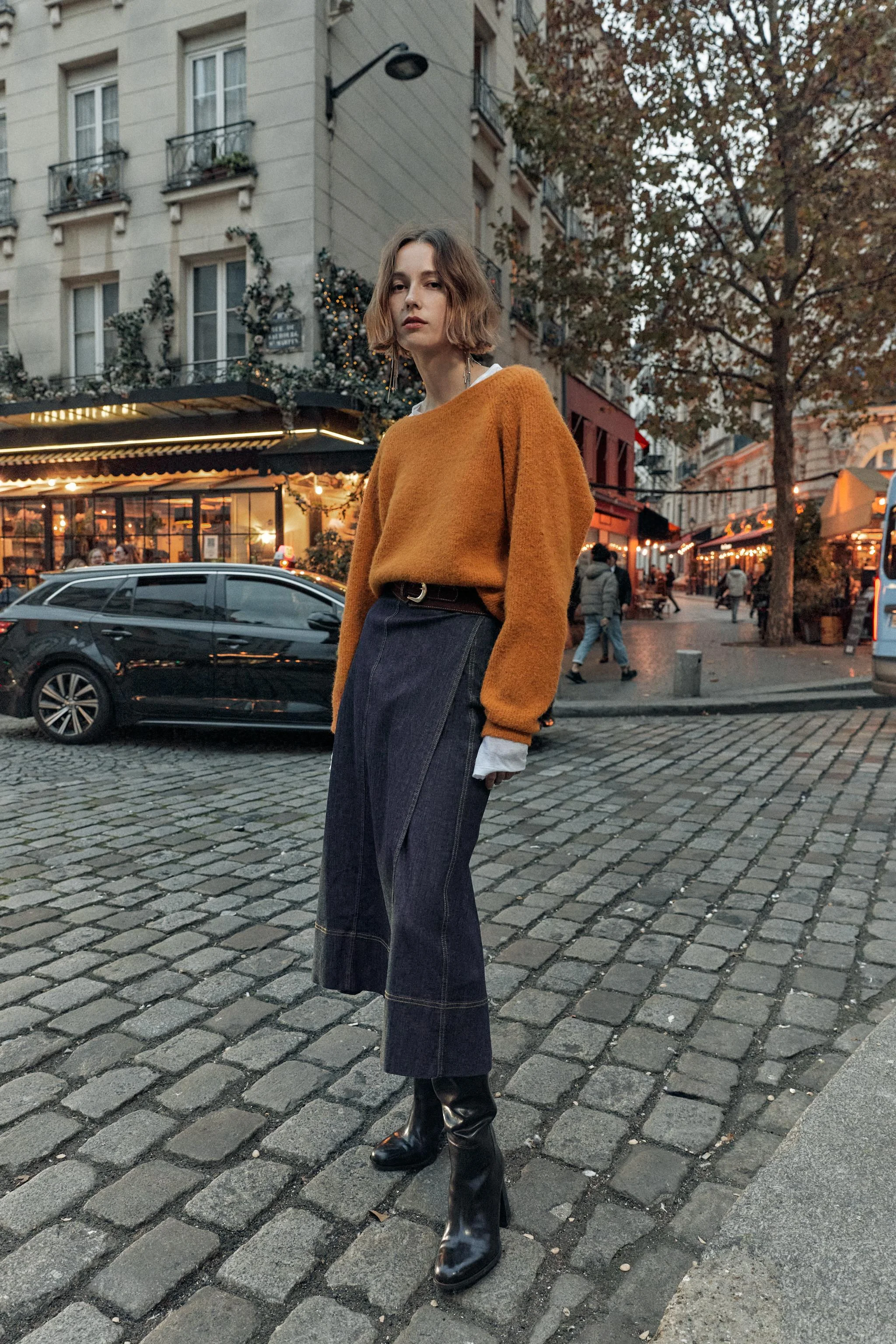 دامن میدی جین مدل Z1975 با کمربند