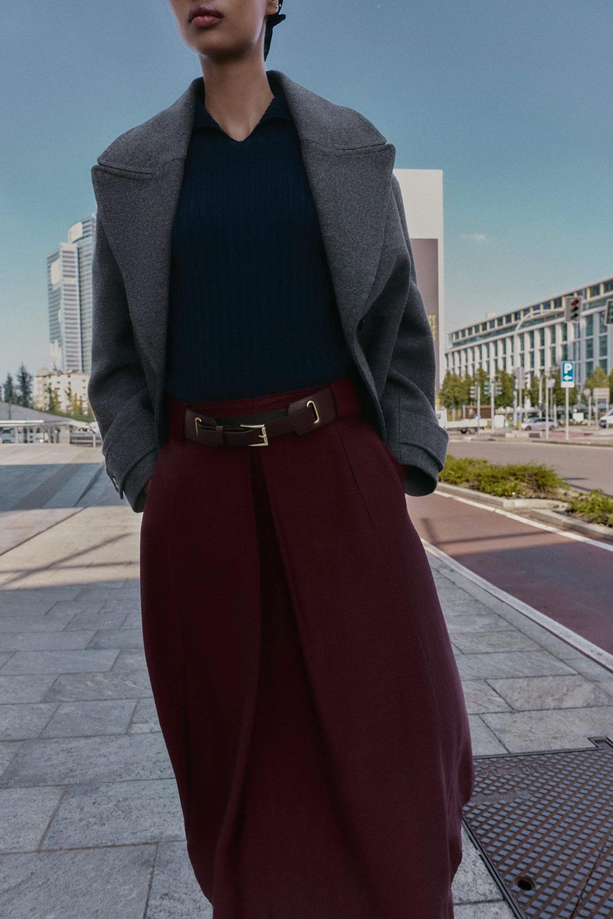 دامن میدی کیپ کمربند دار