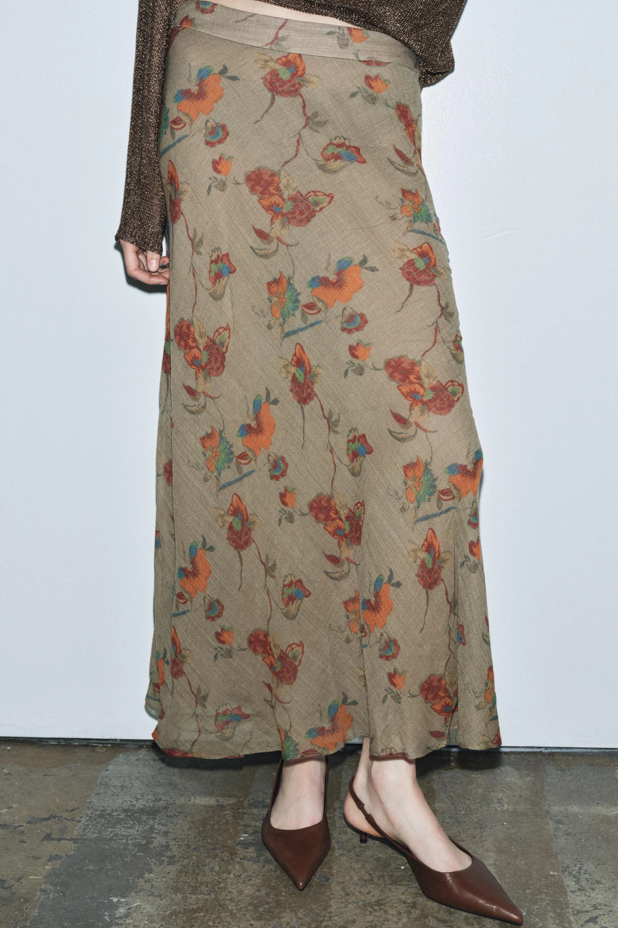 دامن پشمی طرح گل ZW COLLECTION دامن پشمی طرح گل ZW COLLECTION