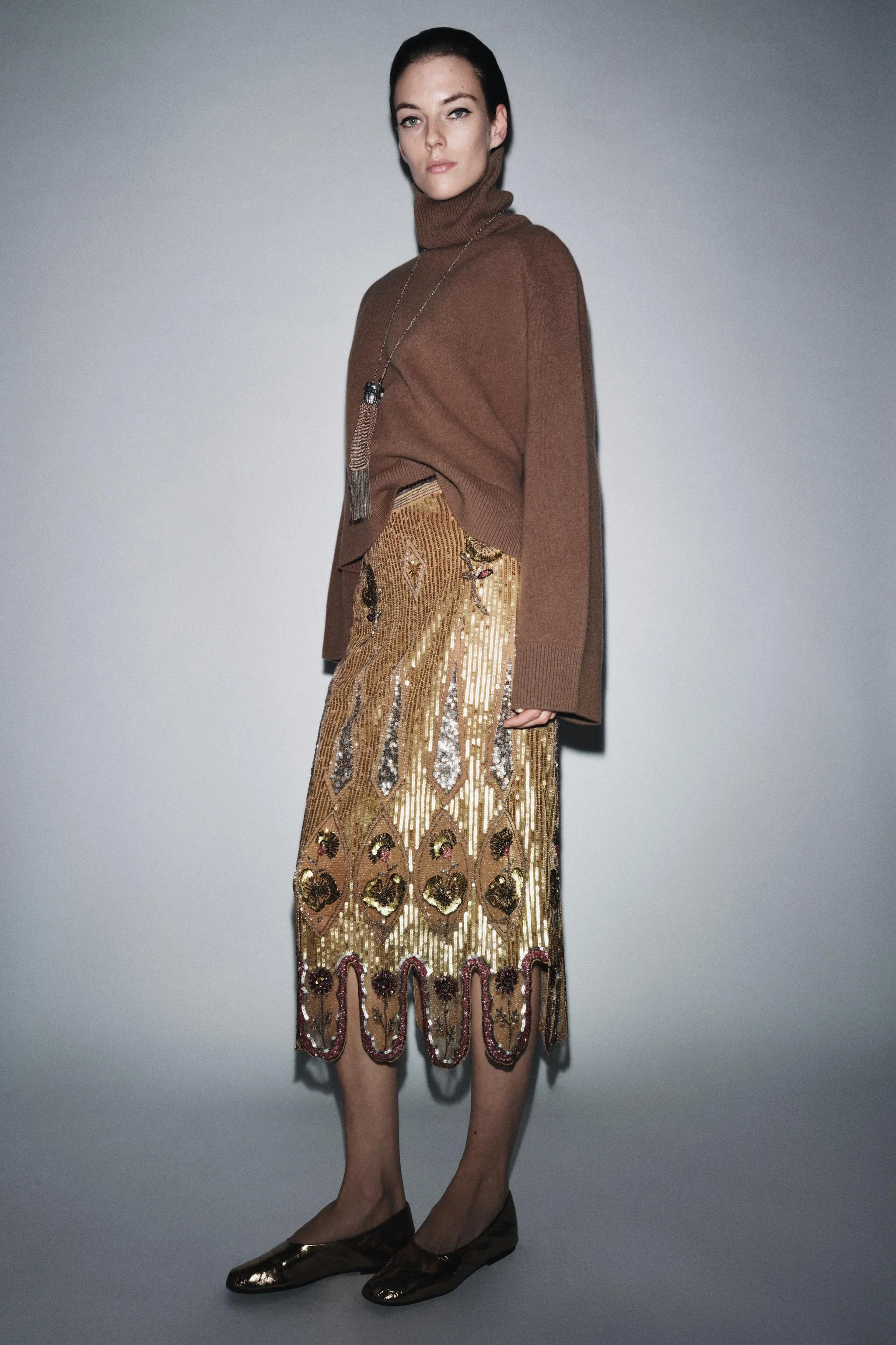 دامن میدی گلدوزی شده ZW COLLECTION نسخه محدود