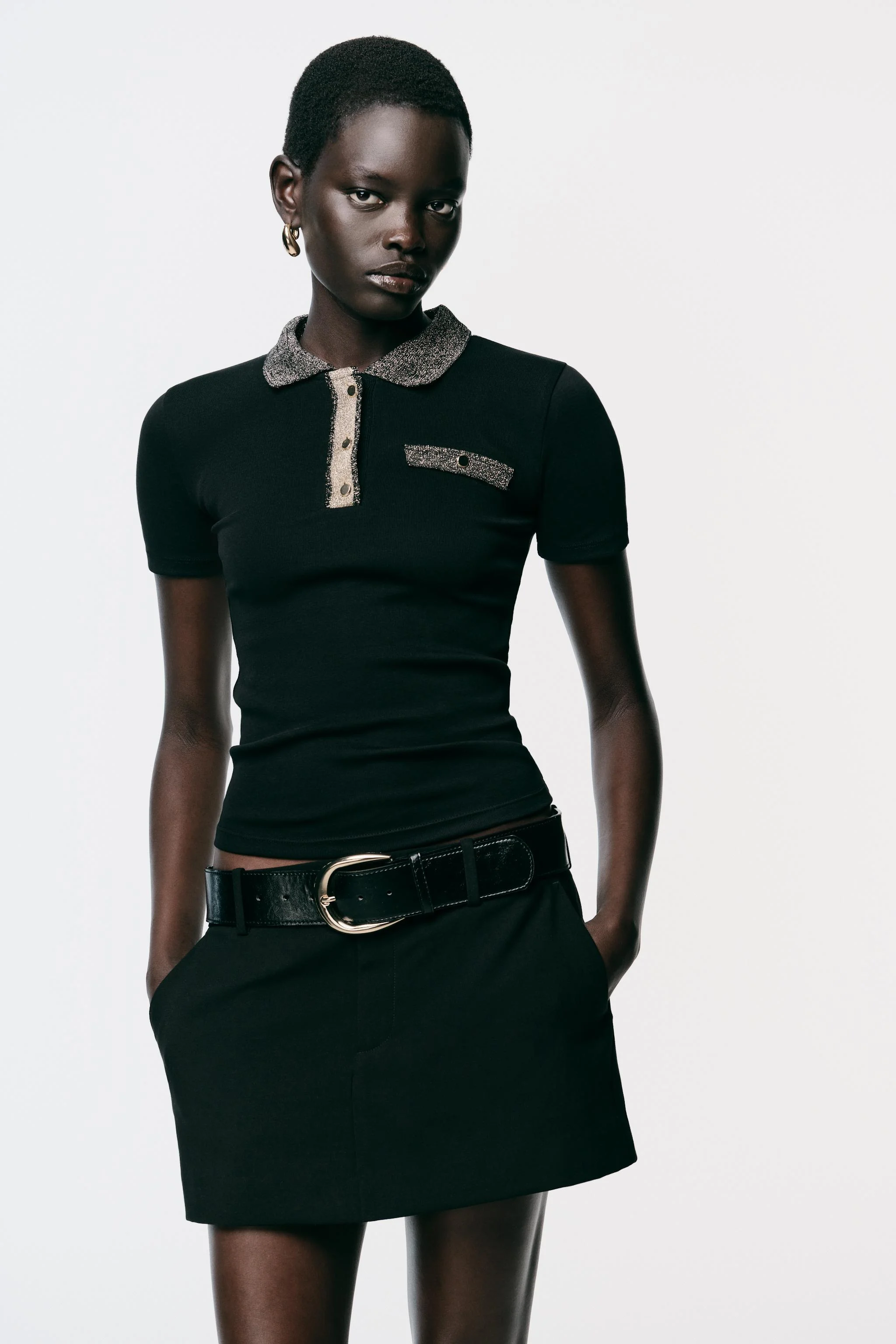 پلیور یقه پولو با نخ متالیک پلیور یقه پولو با نخ متالیک