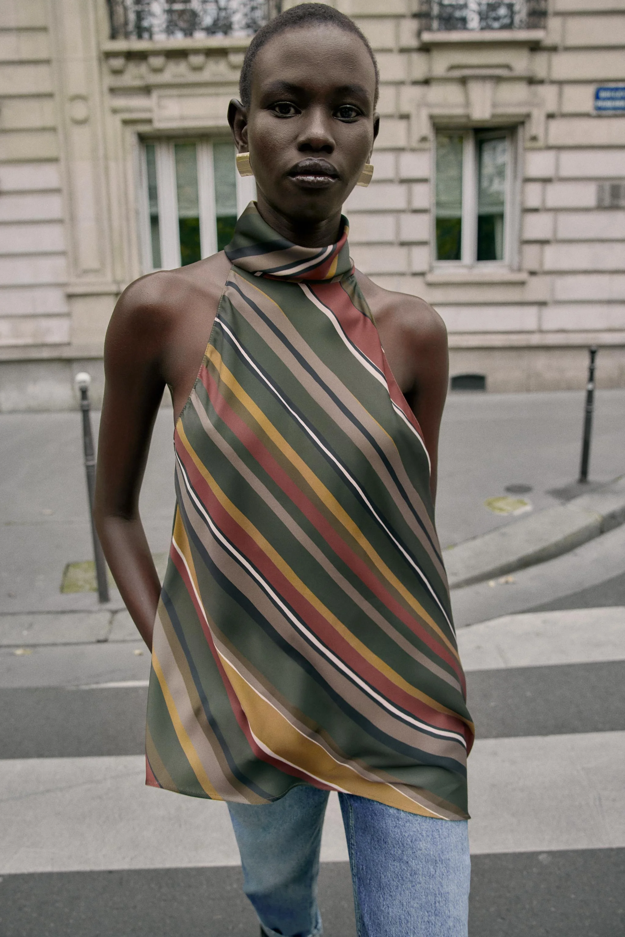 تاپ راه راه نامتقارن تاپ راه راه نامتقارن