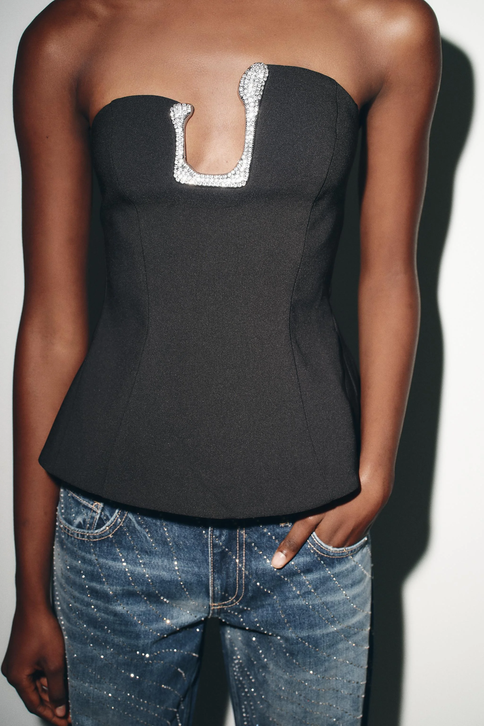 تاپ باندی با یقه صاف