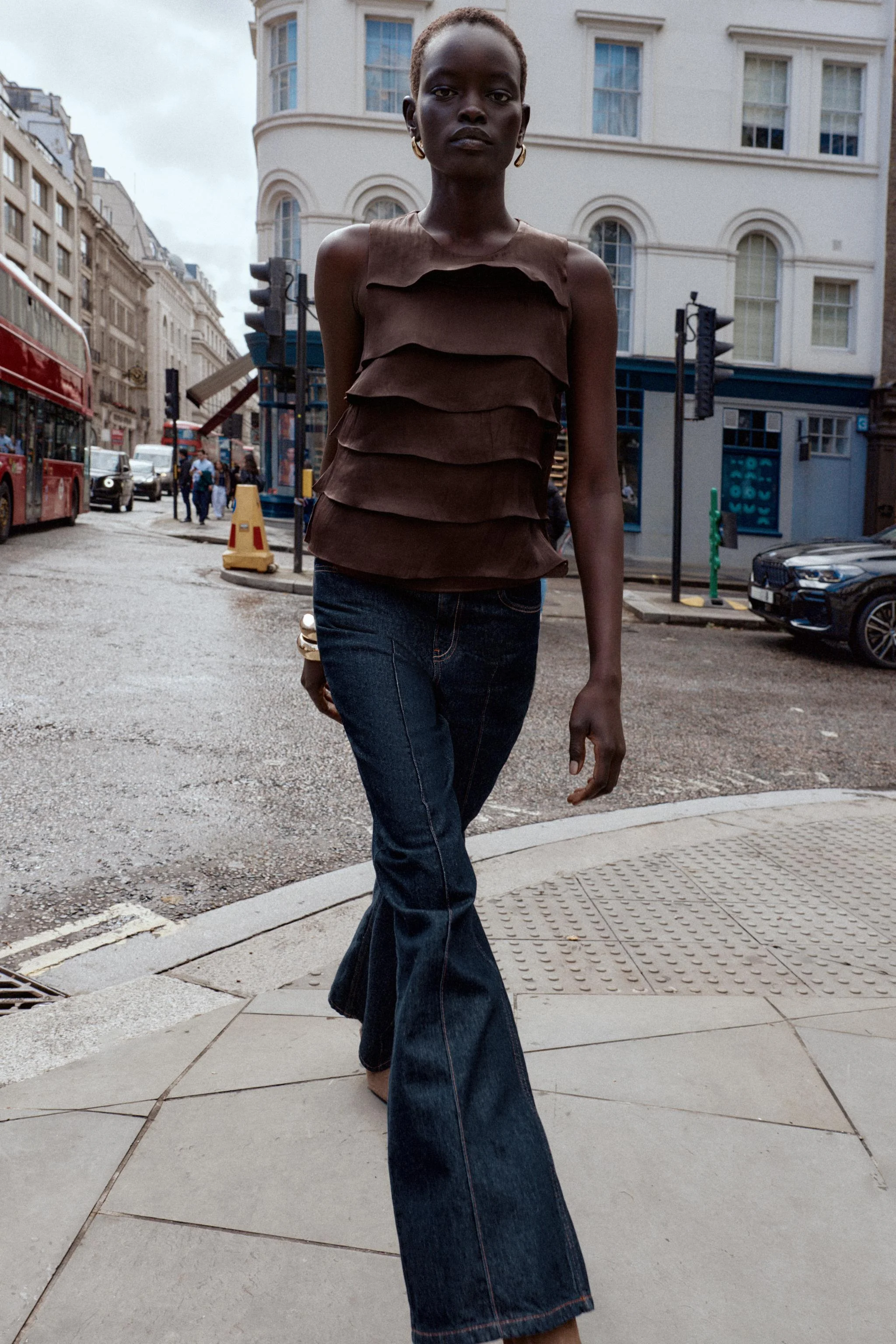 تاپ ساتن با چین های تزیینی