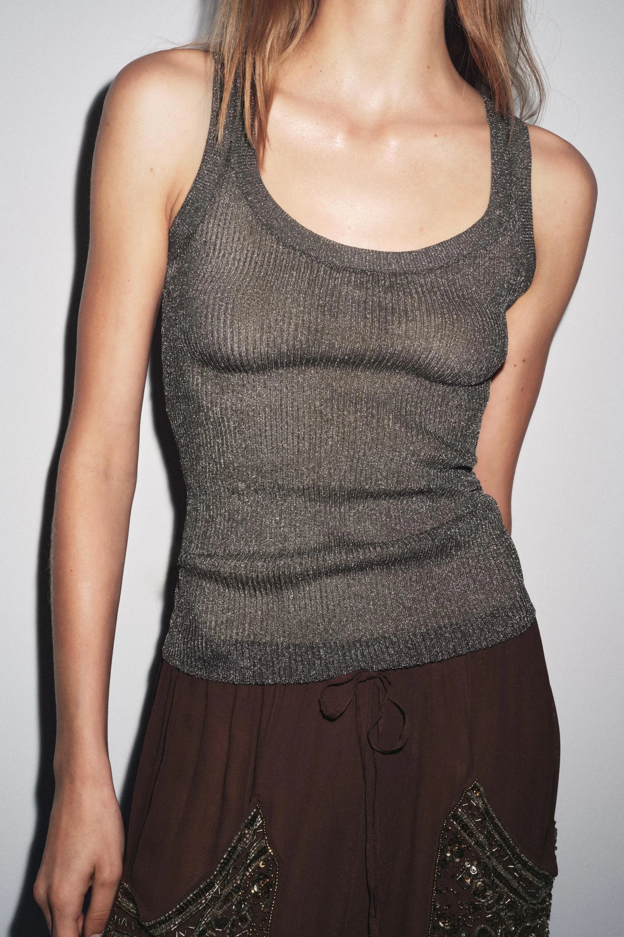 تاپ بافتنی با نخ متالیک