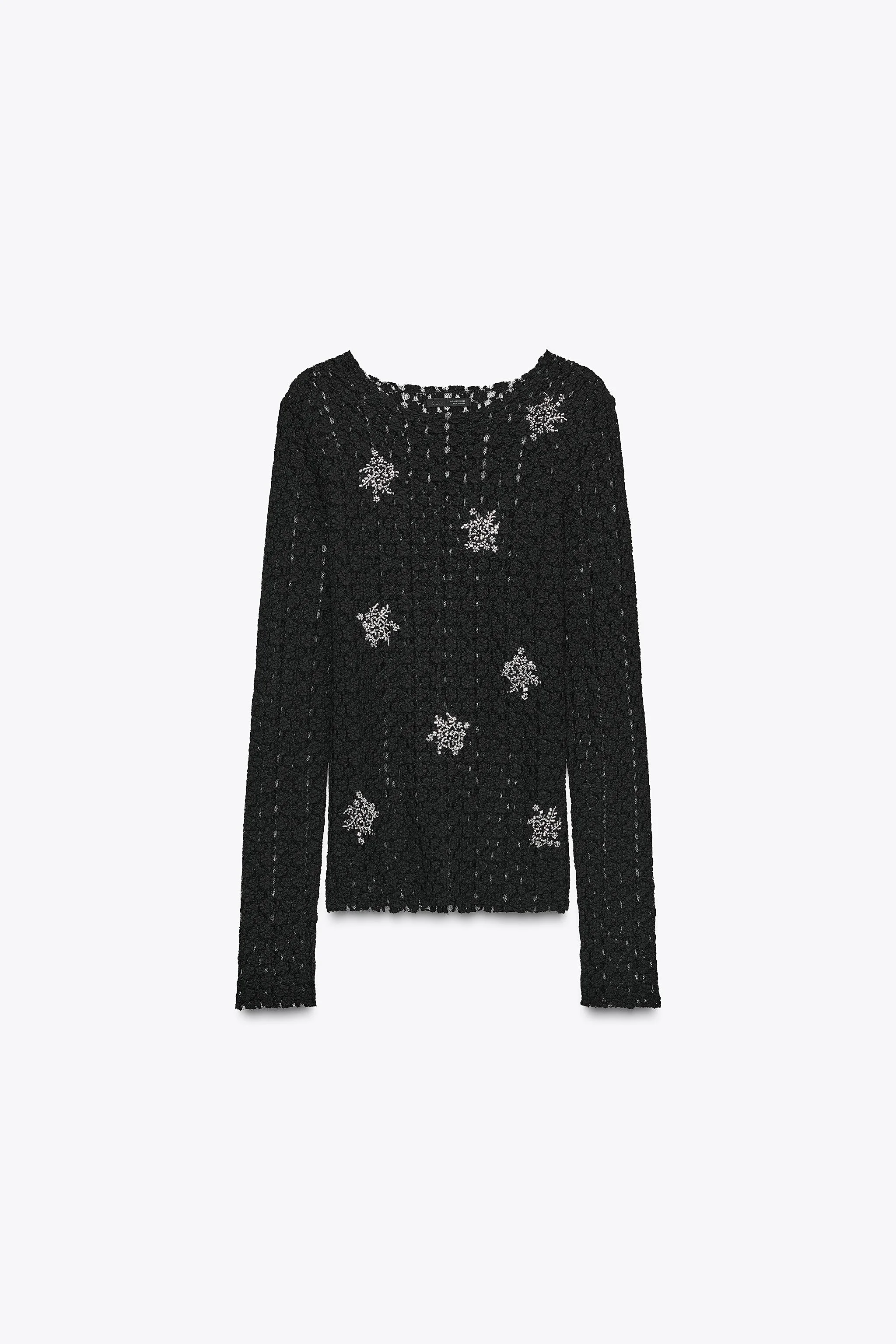 تاپ پارچه توری مهره‌دار