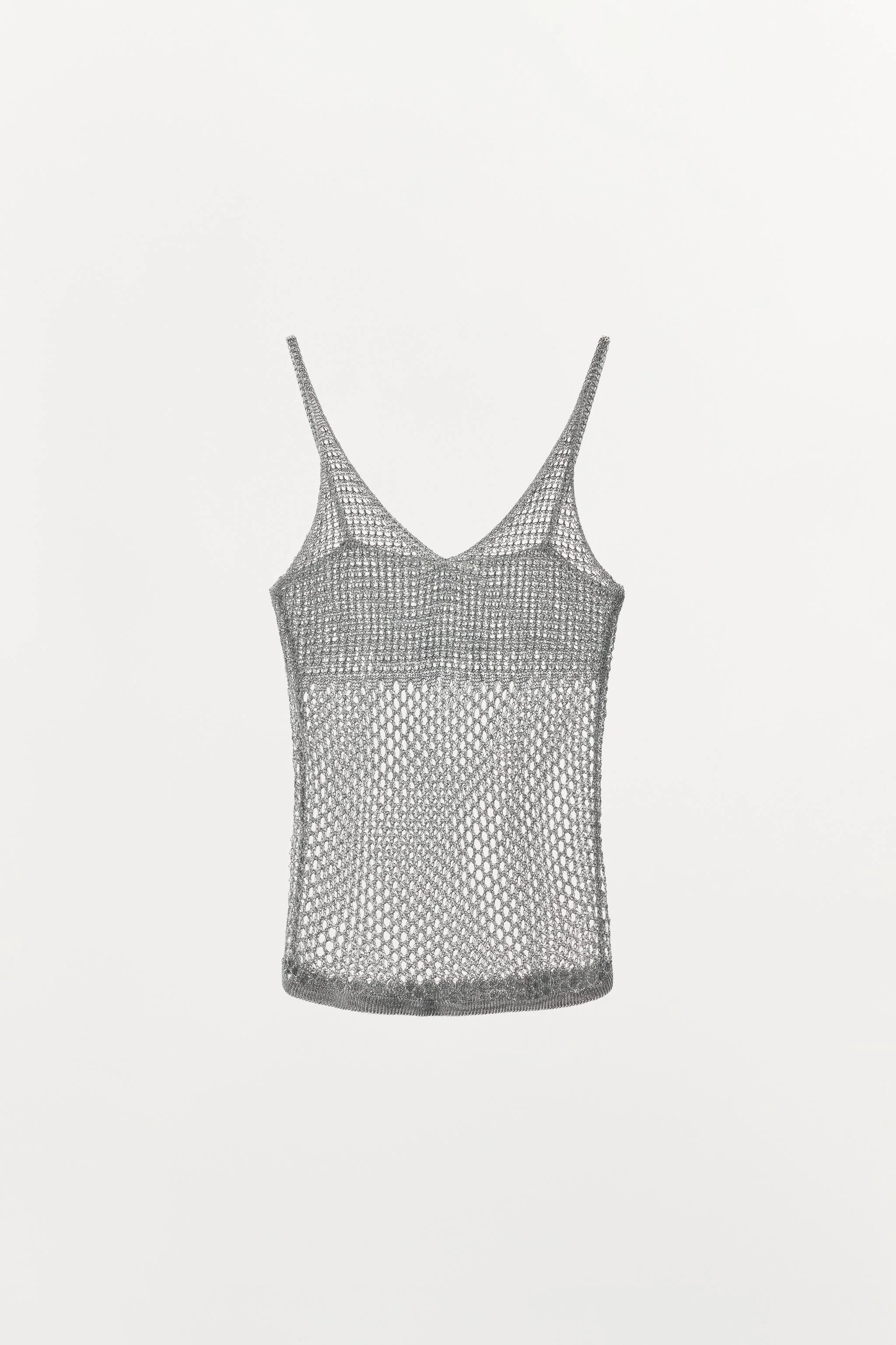 تاپ بافتنی ویسکوز با نخ متالیک قرمز