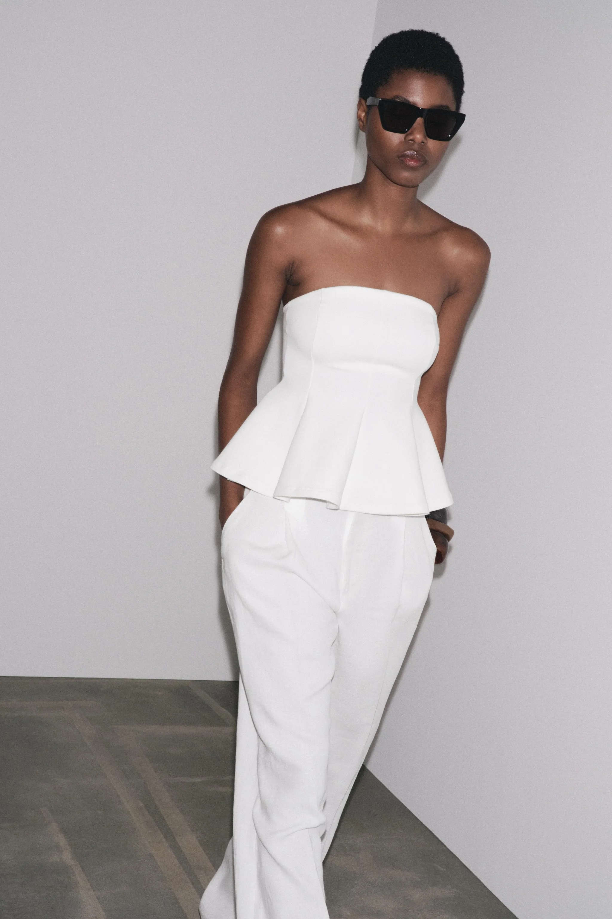 تاپ مدل Peplum با بافت در هم تنیده