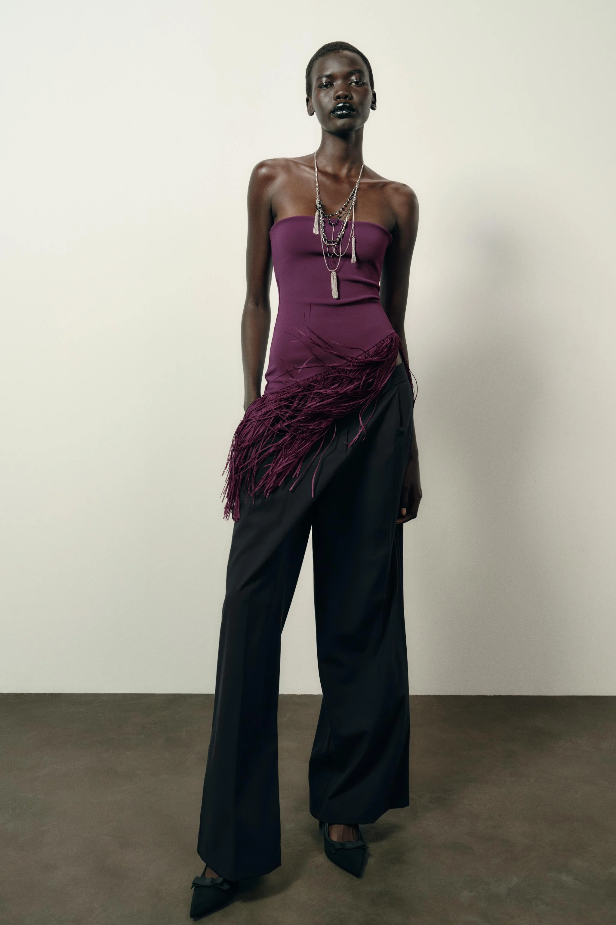 تاپ بدون بند مدل باندو با پارچه کشی