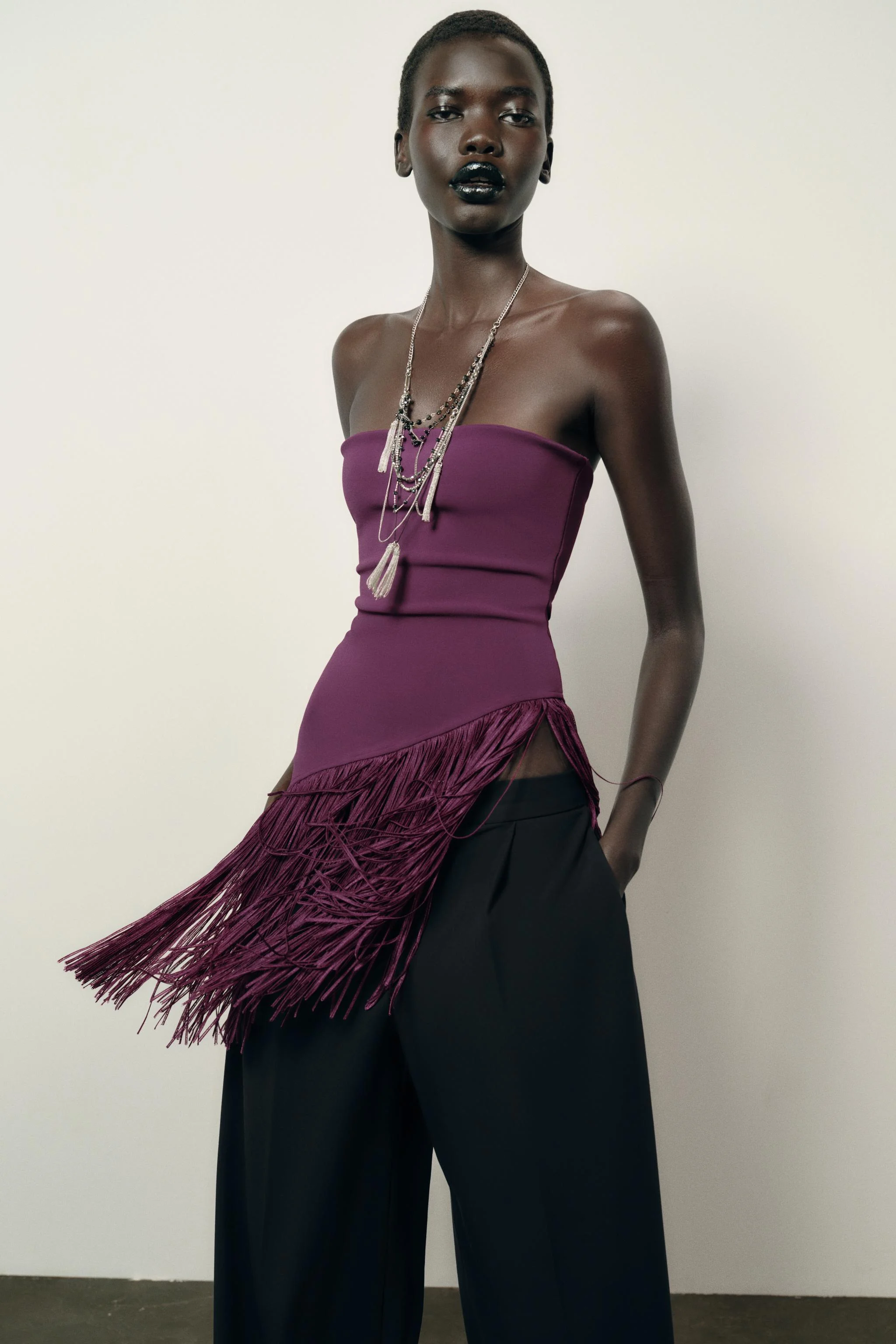 تاپ بدون بند مدل باندو با پارچه کشی