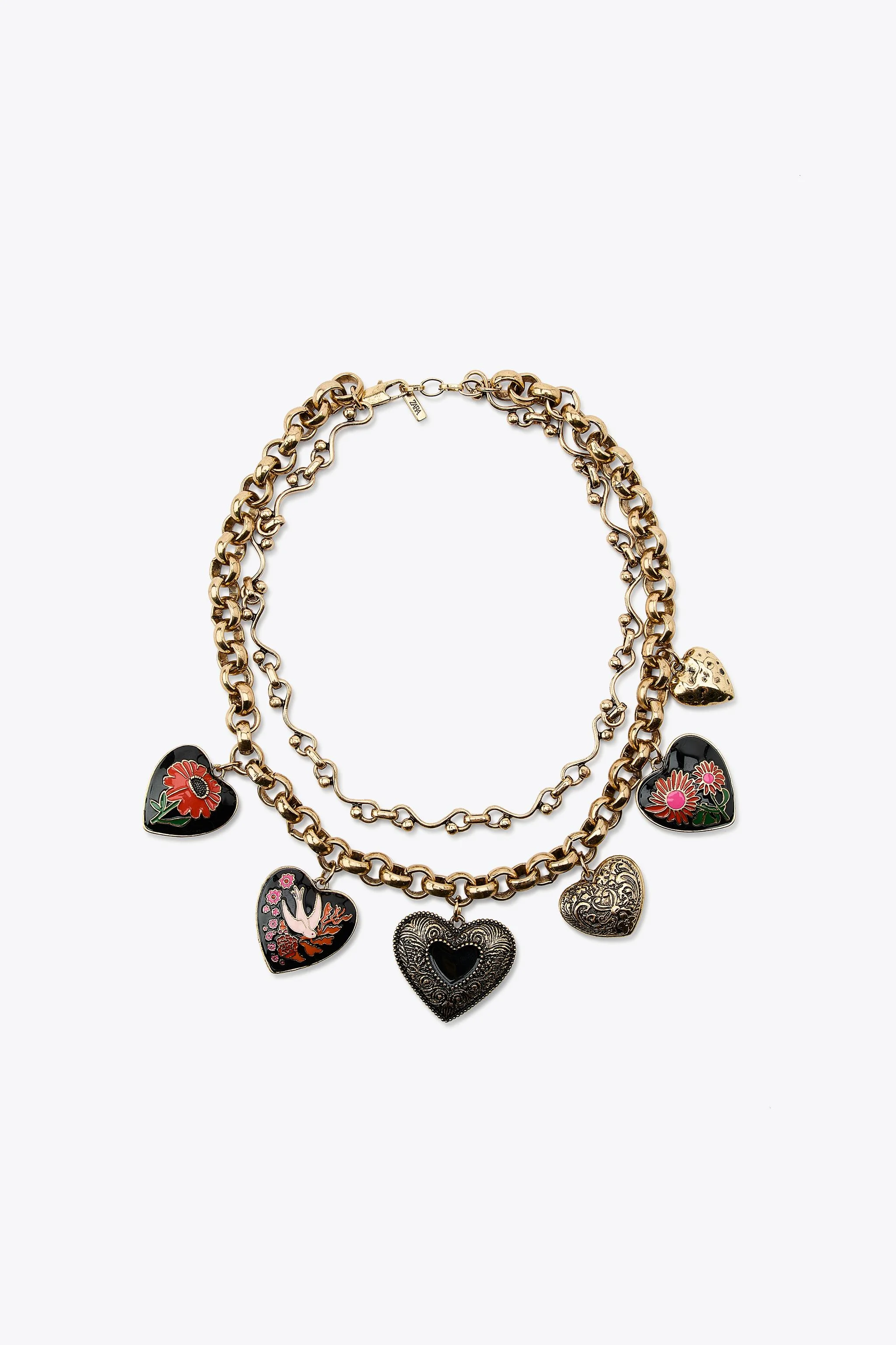 ست دو عددی گردنبند قلب فلزی